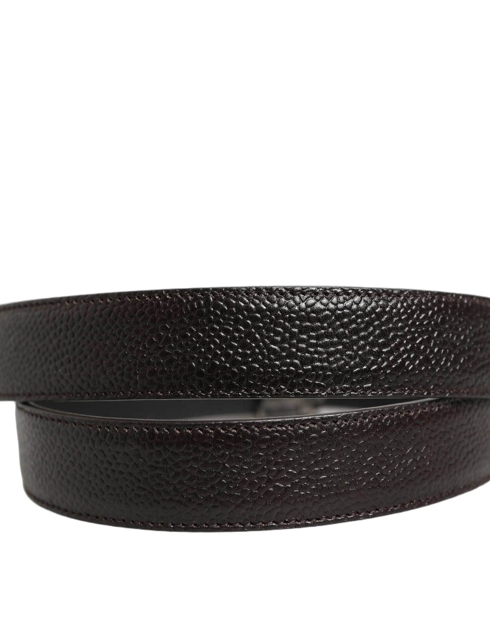Ceinture Dolce & Gabbana en cuir de veau marron, style vintage, avec boucle argentée