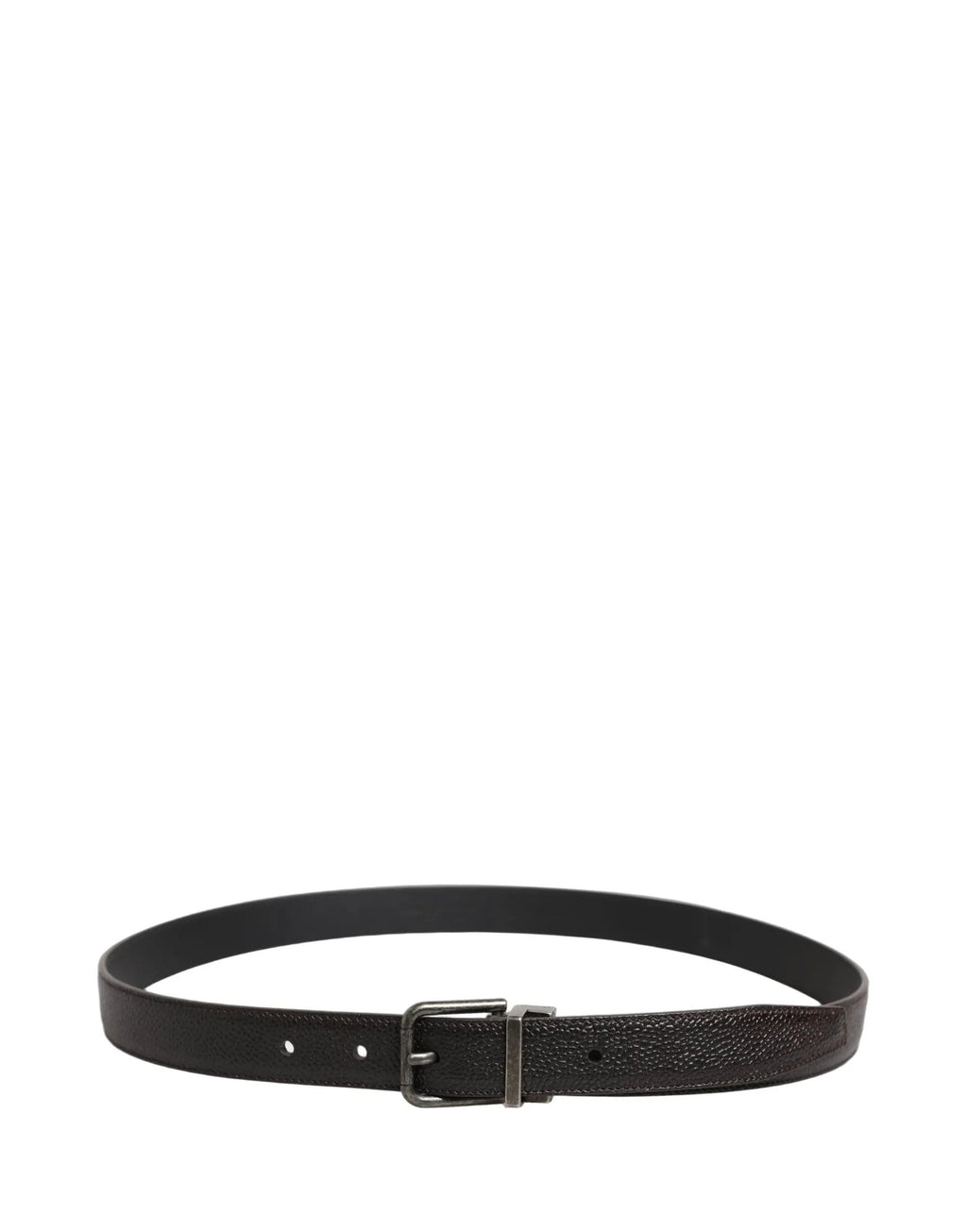 Ceinture Dolce & Gabbana en cuir de veau marron, style vintage, avec boucle argentée