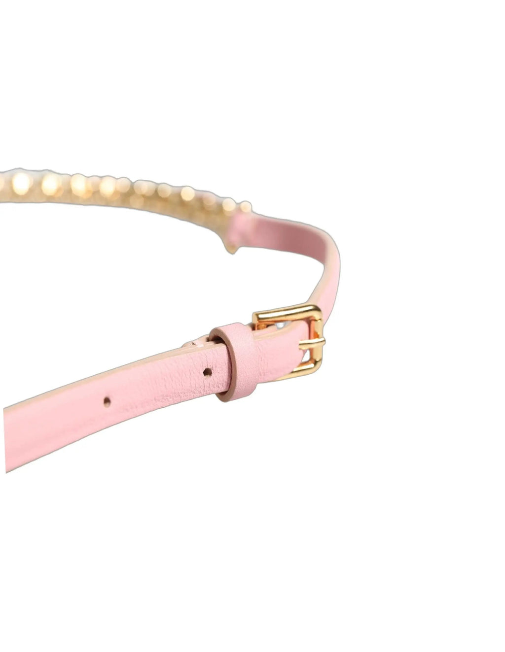 Ceinture Dolce &amp; Gabbana en cuir rose ornée d'une chaîne en cristal