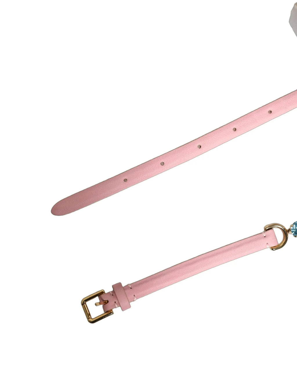 Ceinture Dolce &amp; Gabbana en cuir rose ornée d'une chaîne en cristal