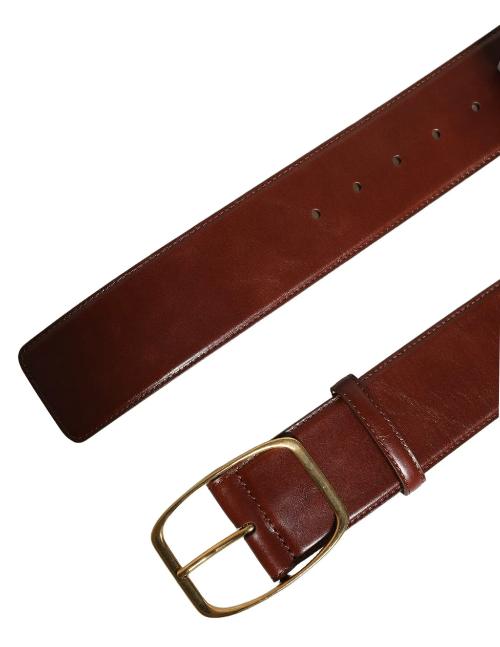 Ceinture Dolce & Gabbana en cuir de veau marron avec boucle en métal doré