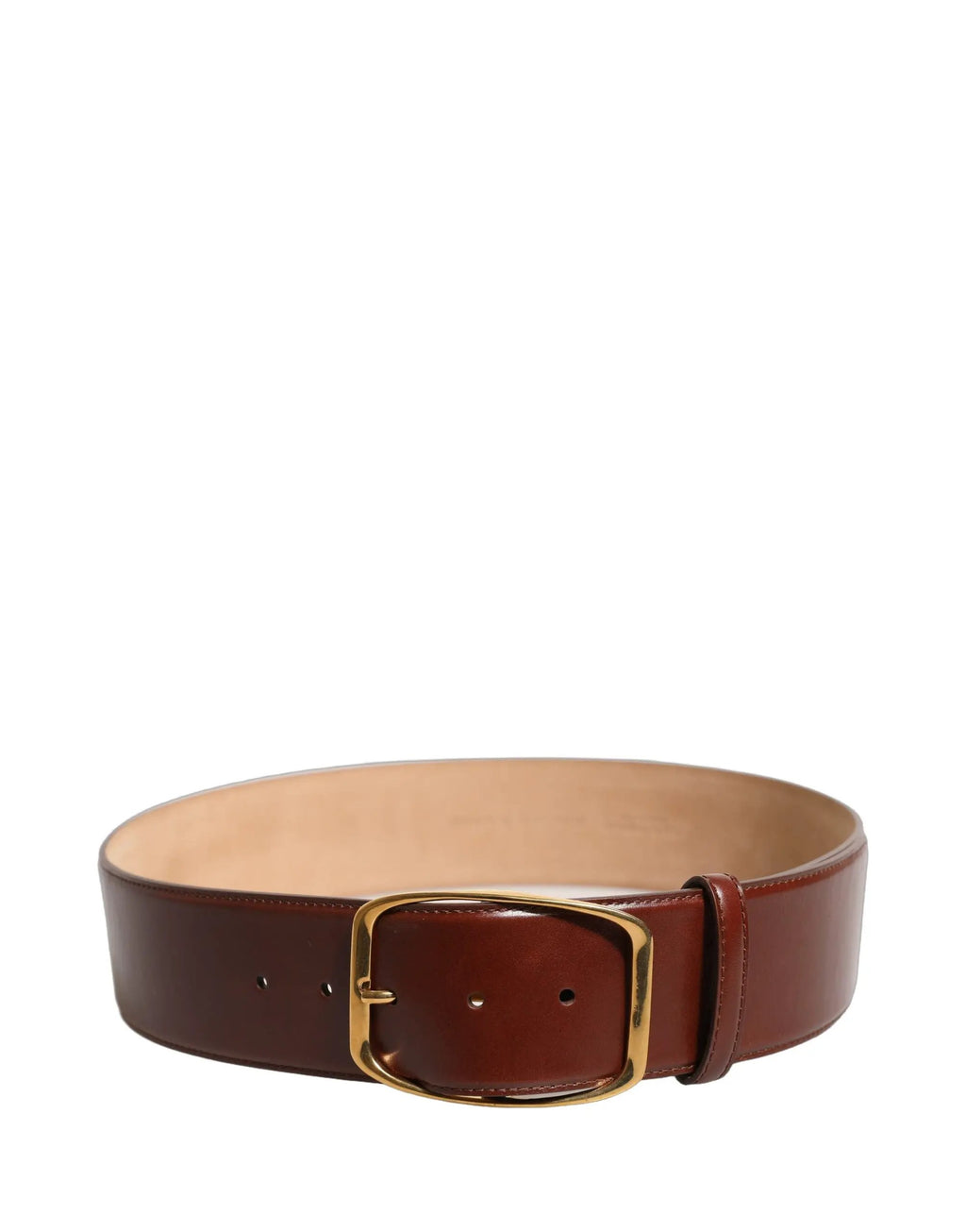 Ceinture Dolce & Gabbana en cuir de veau marron avec boucle en métal doré