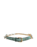 Ceinture Dolce & Gabbana en cuir vert ornée de marguerites en cristal