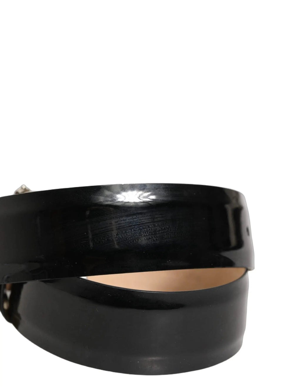 Ceinture Dolce & Gabbana en cuir noir avec boucle en métal ornée de cristaux
