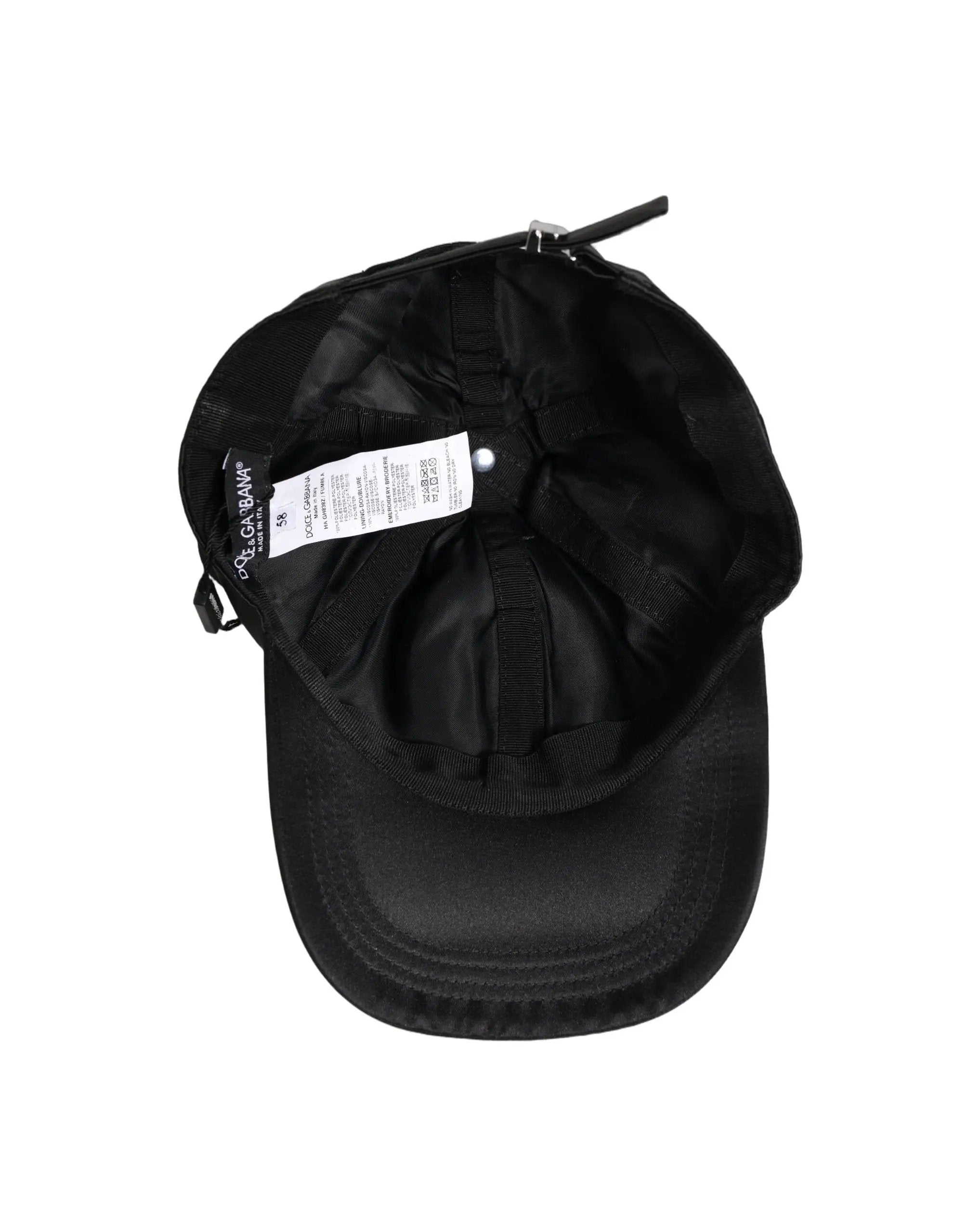 Casquette de baseball Dolce & Gabbana en velours noir à oreilles d'animal pour homme