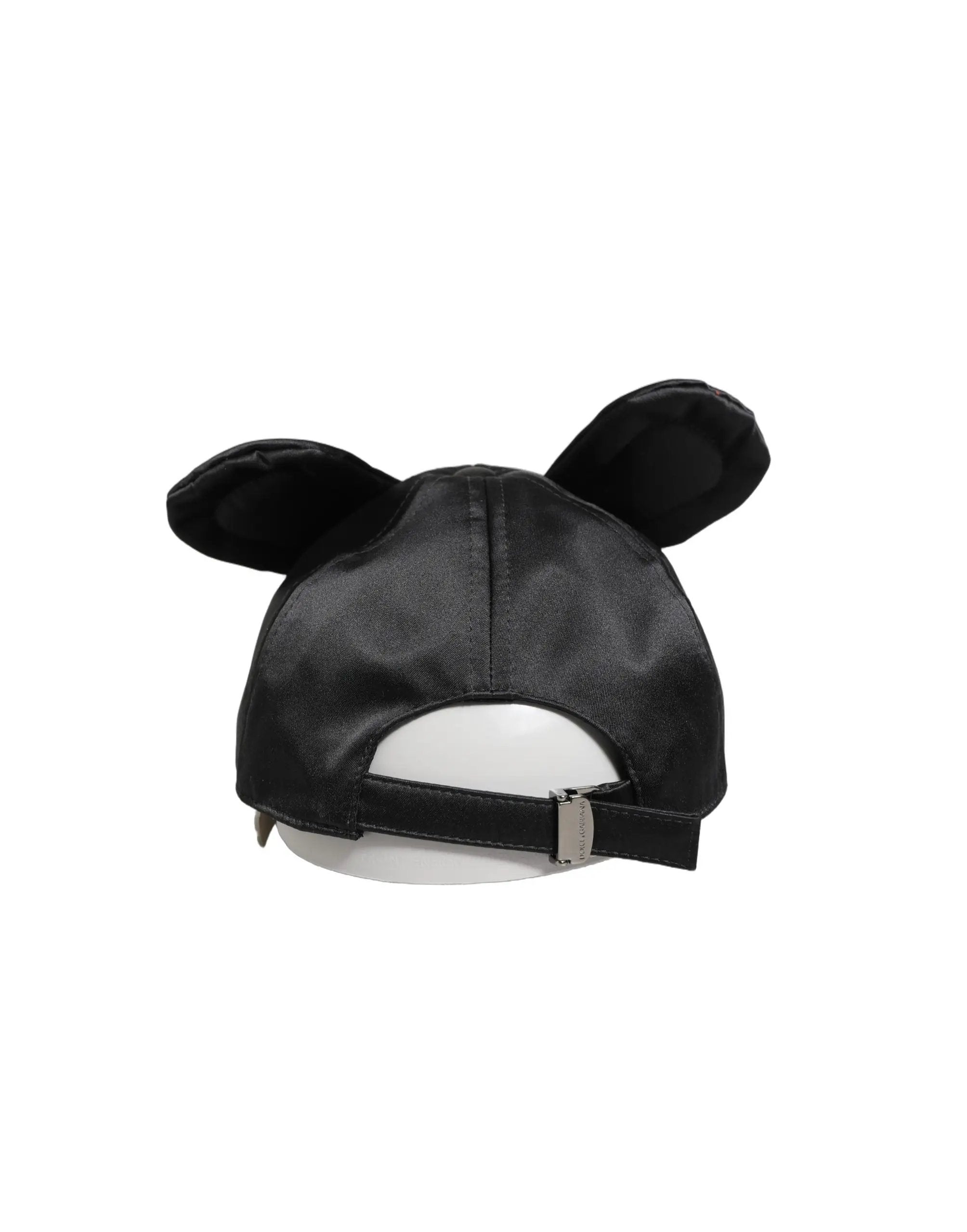 Casquette de baseball Dolce & Gabbana en velours noir à oreilles d'animal pour homme