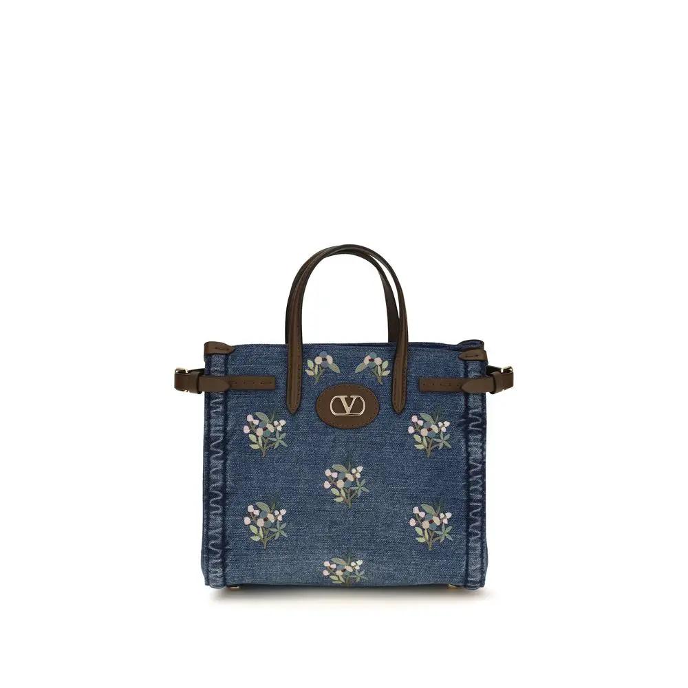 Sac à bandoulière Valentino Garavani en coton bleu