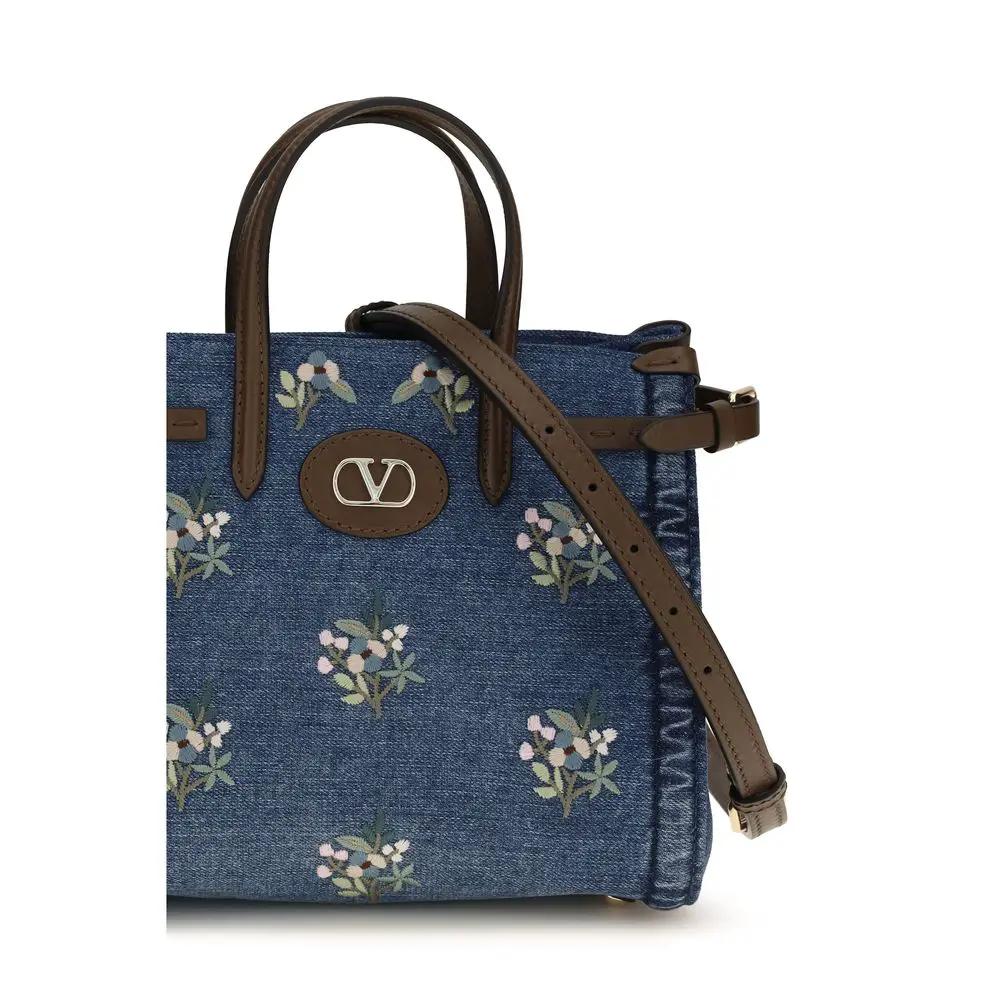 Sac à bandoulière Valentino Garavani en coton bleu
