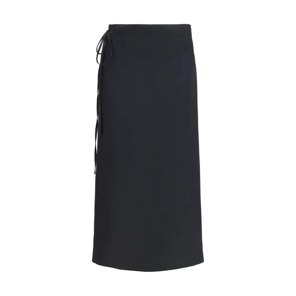 Calvin Klein Black Viscose Long Skirt