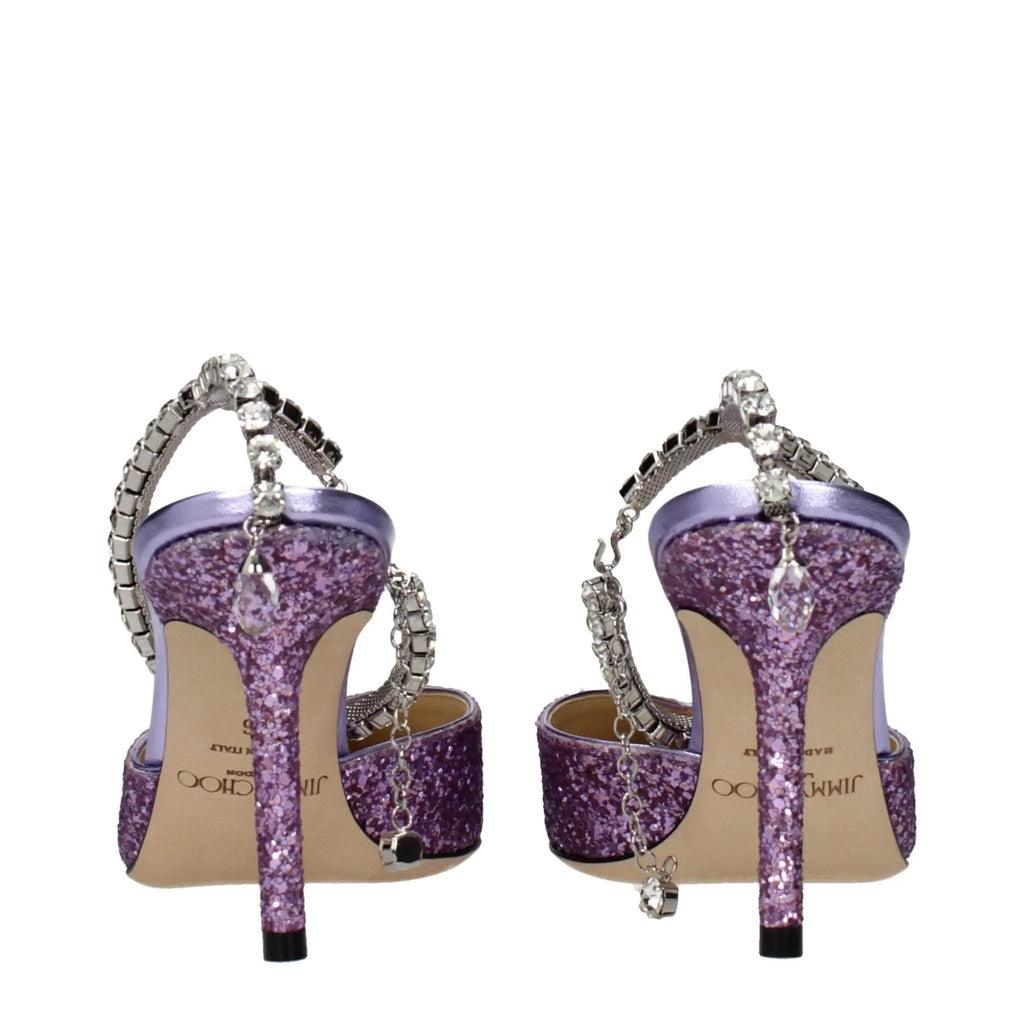Jimmy Choo Purple Plastic Stiletto Heel Sandals
