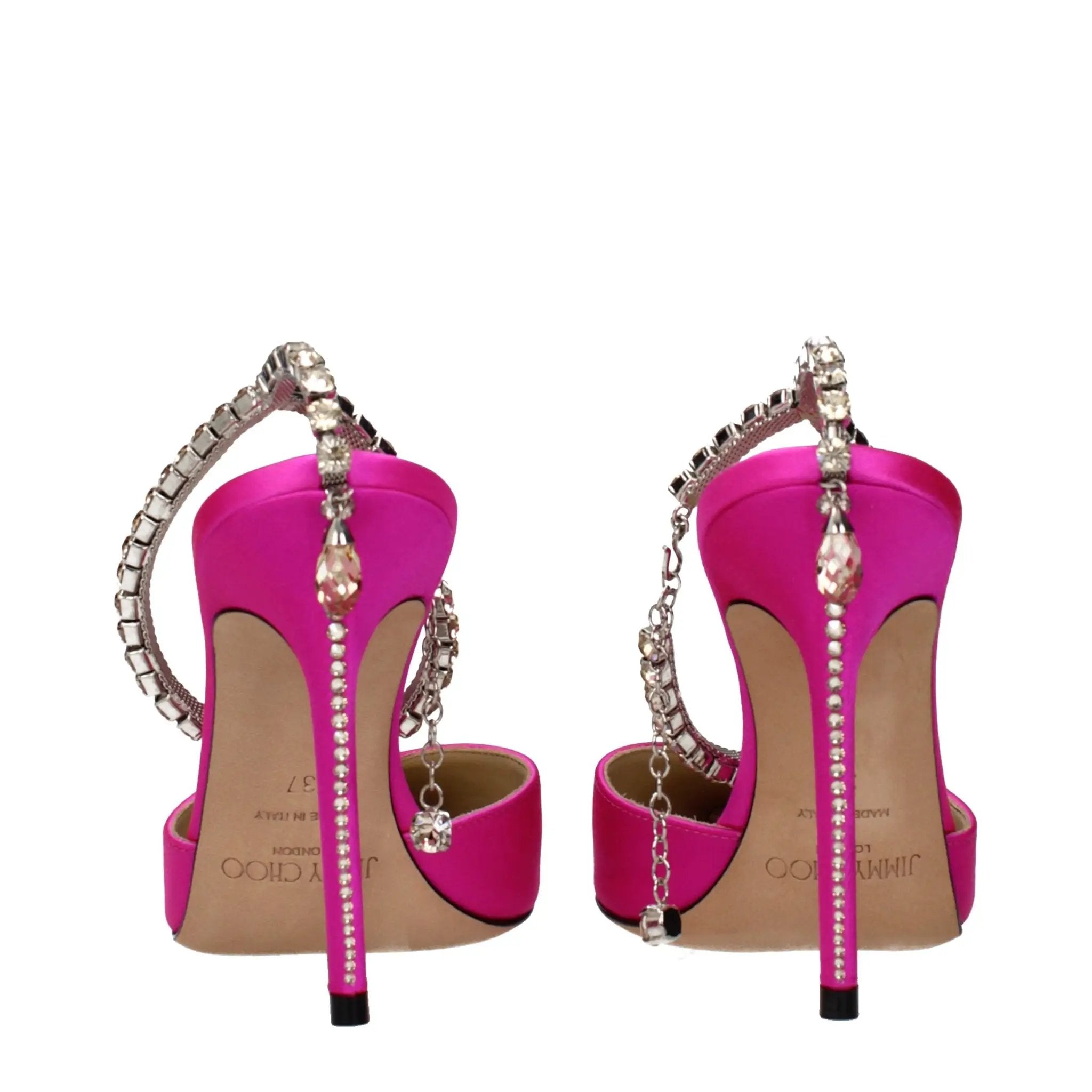 Jimmy Choo Pink Satin Stiletto Heel Sandals