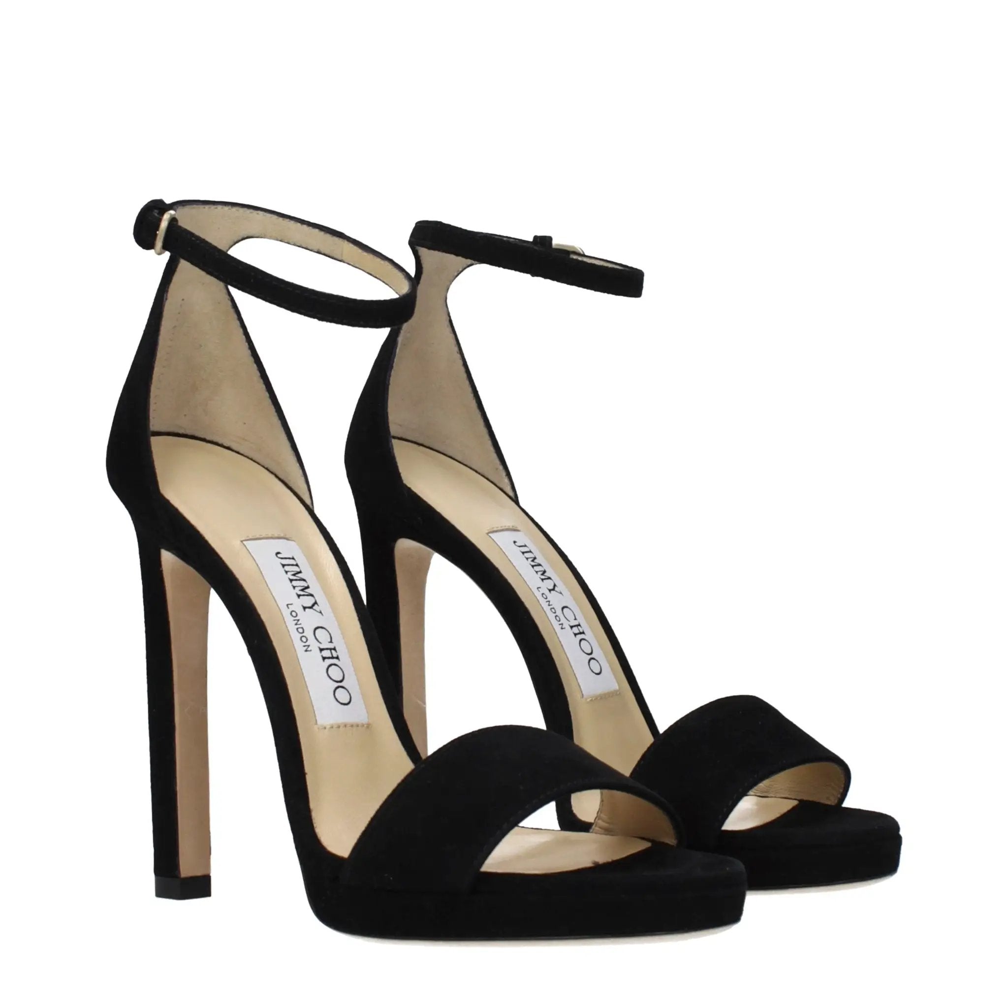 Jimmy Choo Black Leather Platform Sandals