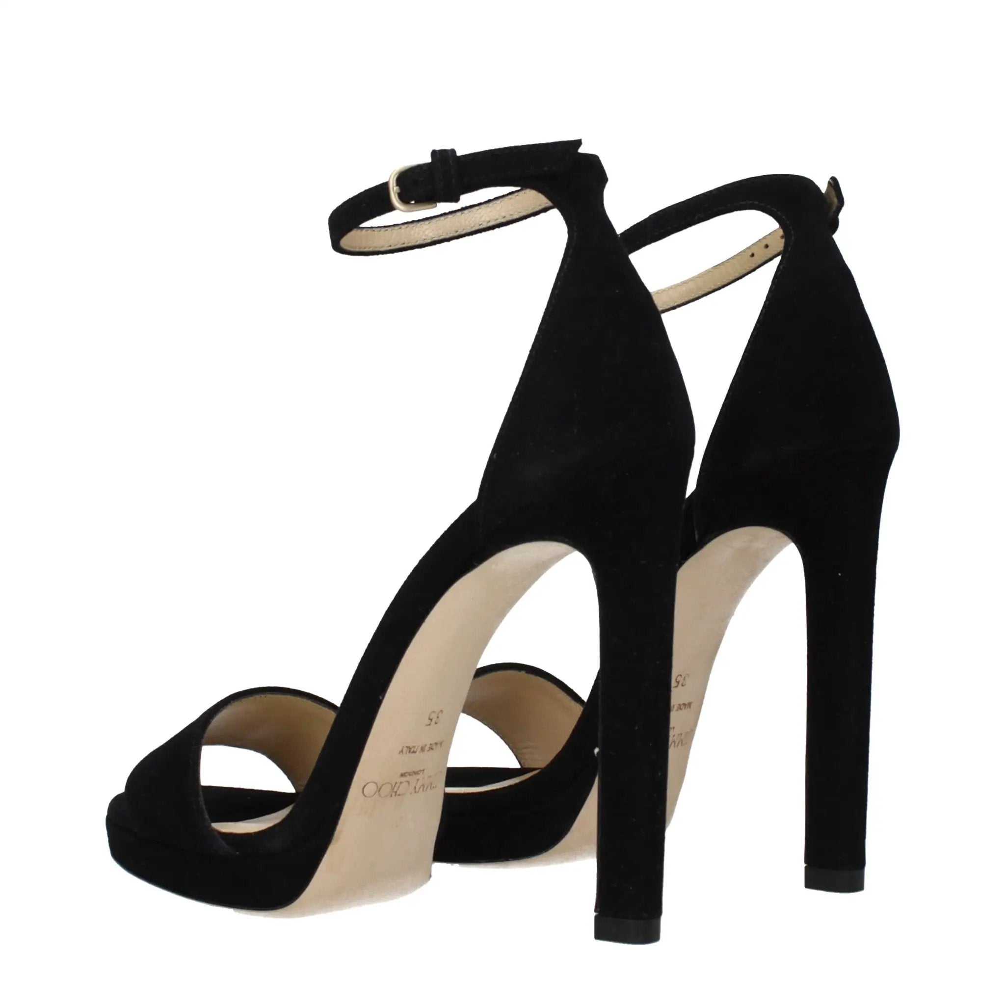 Jimmy Choo Black Leather Platform Sandals