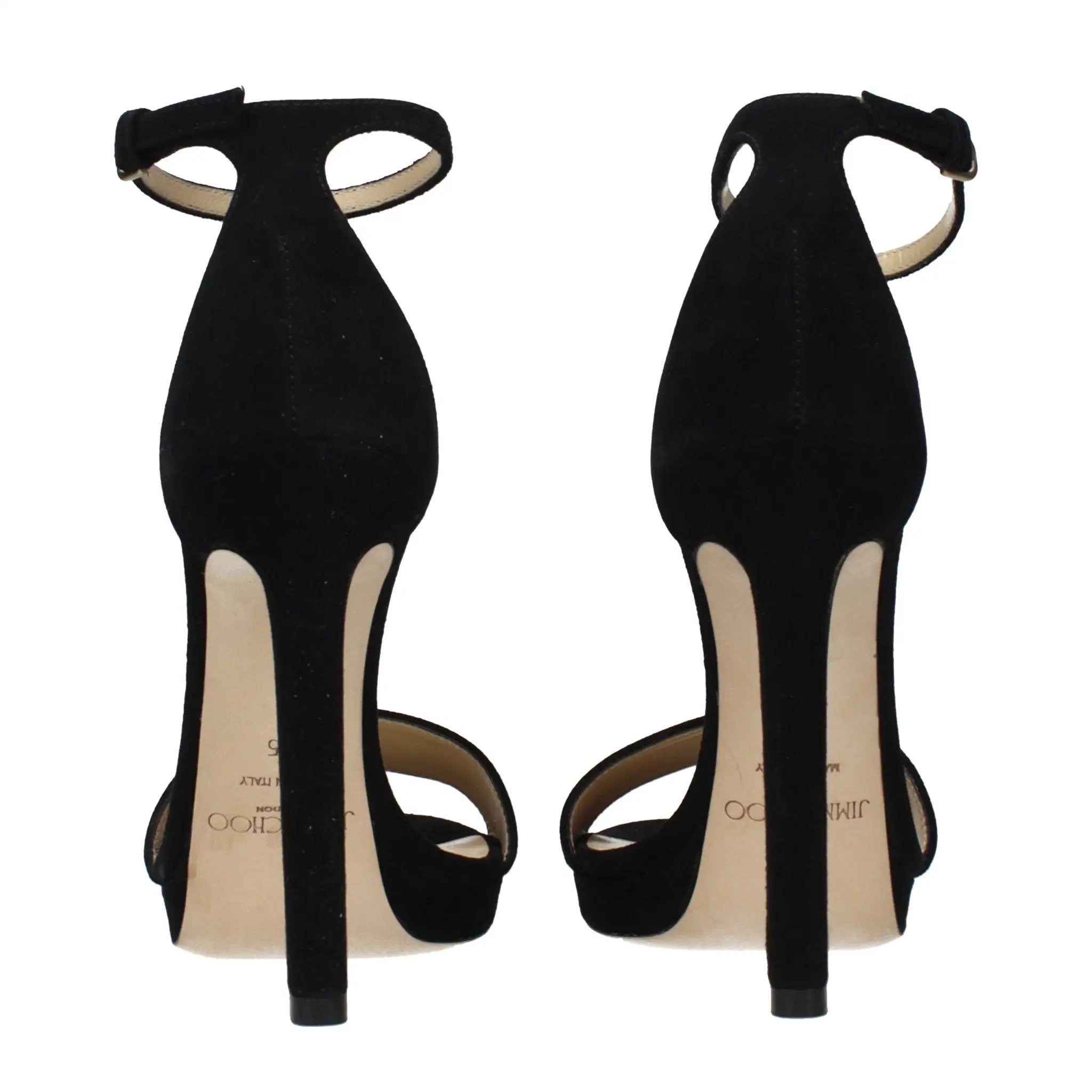 Jimmy Choo Black Leather Platform Sandals