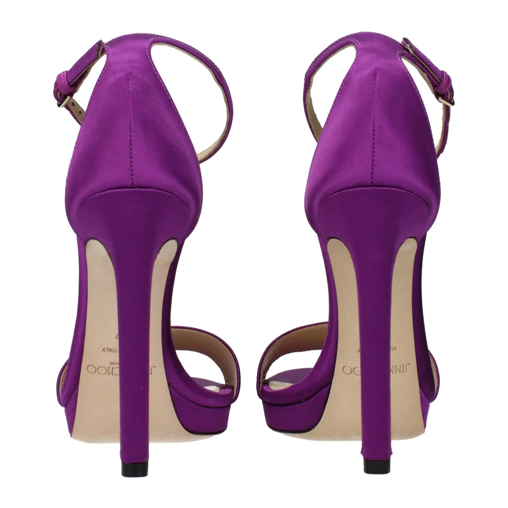 Jimmy Choo Purple Satin Platform Sandals