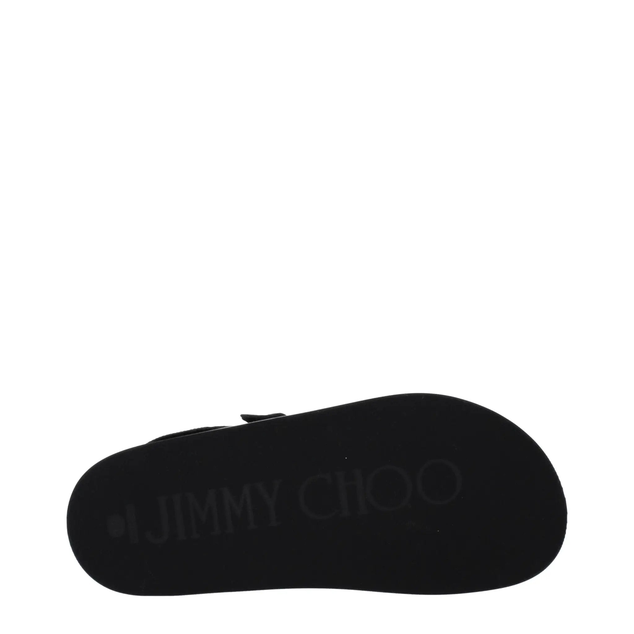 Jimmy Choo Black Leather Flat Sandals