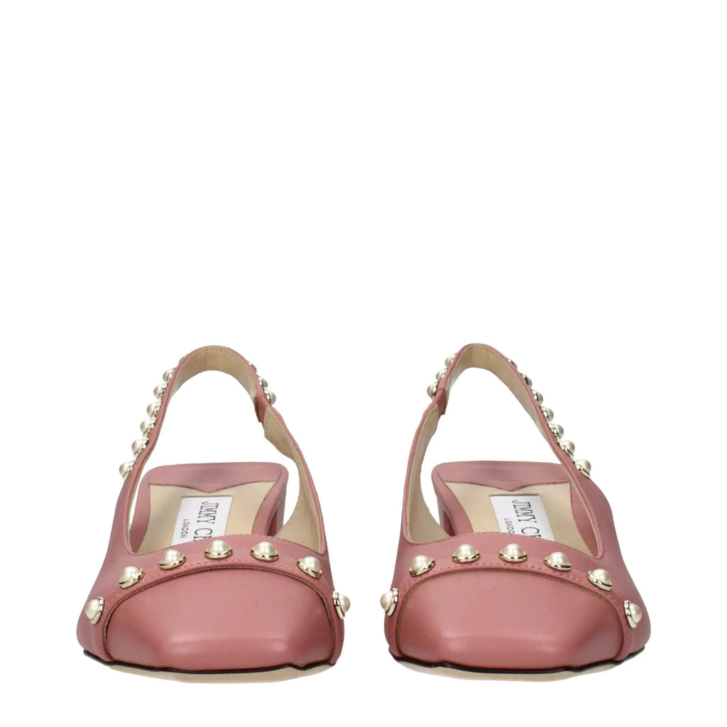 Jimmy Choo Pink Leather Platform Sandals