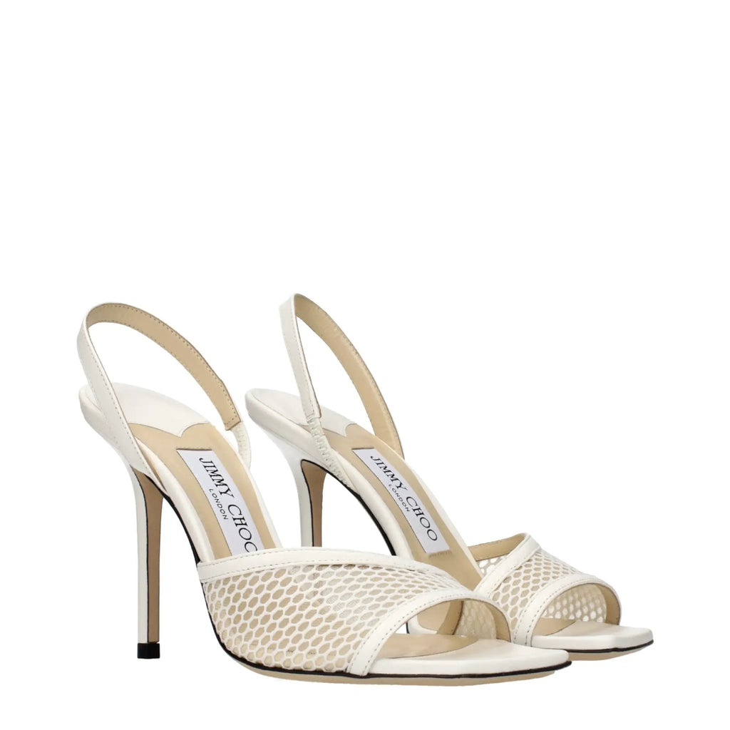 Jimmy Choo Blue Fabric Stiletto Heel Sandals