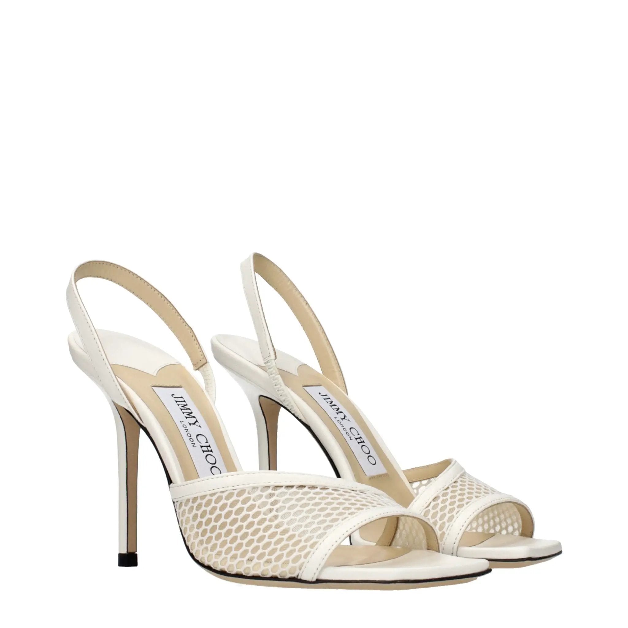 Jimmy Choo Blue Fabric Stiletto Heel Sandals