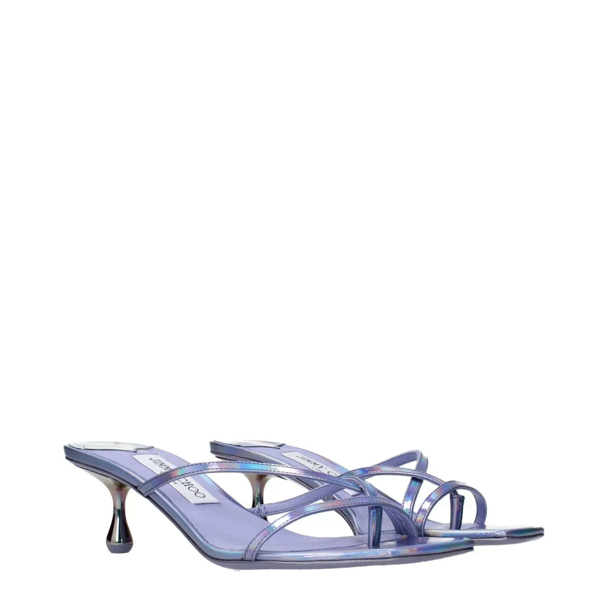 Jimmy Choo Purple Leather Flat Sandals