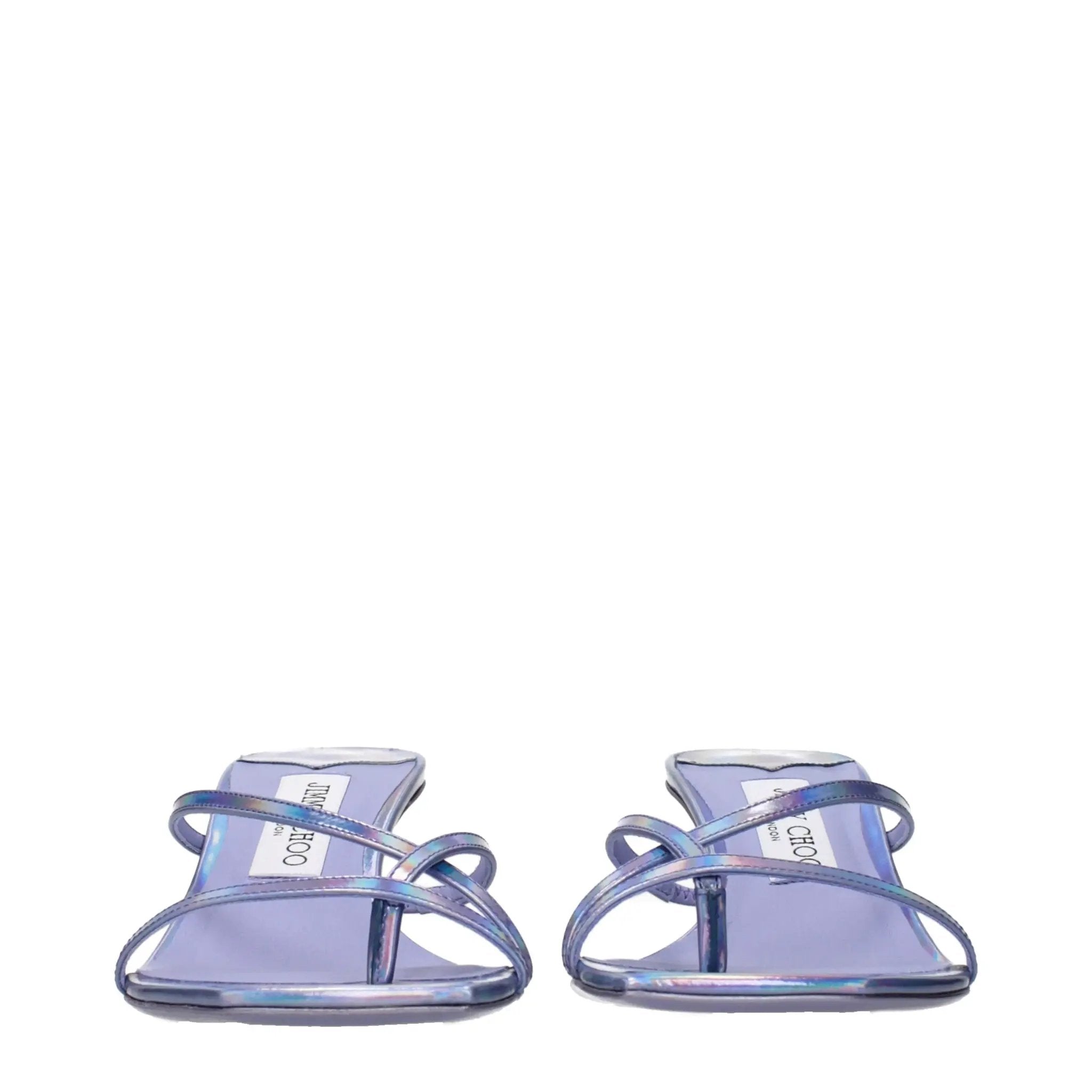 Jimmy Choo Purple Leather Flat Sandals