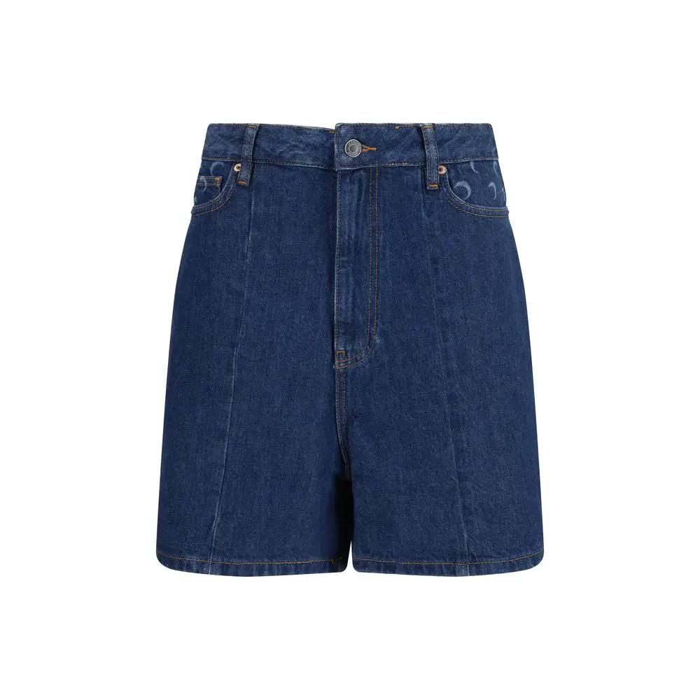 Shorts Bermudas en coton bleu Marine Serre