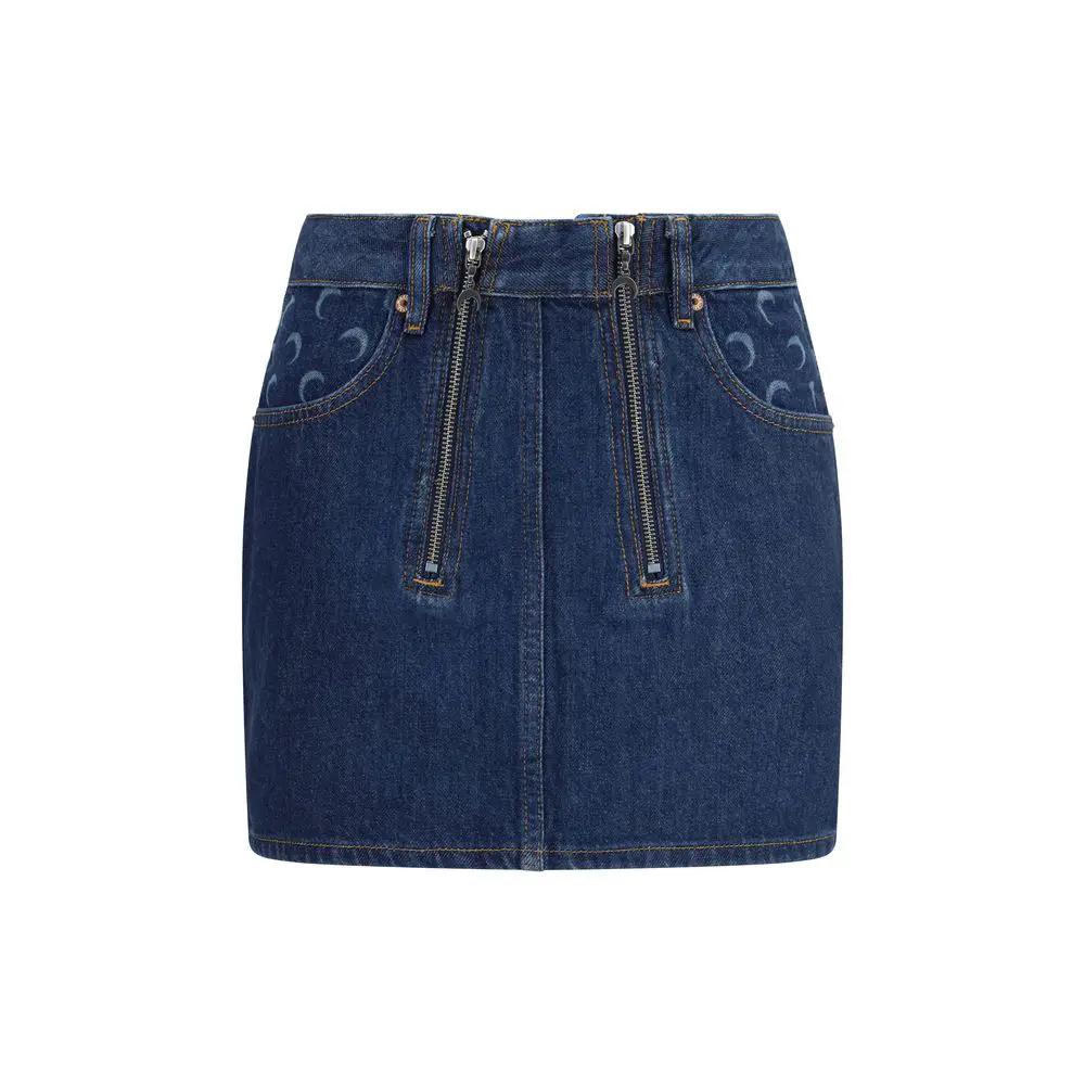 Mini-jupe en coton bleu Marine Serre