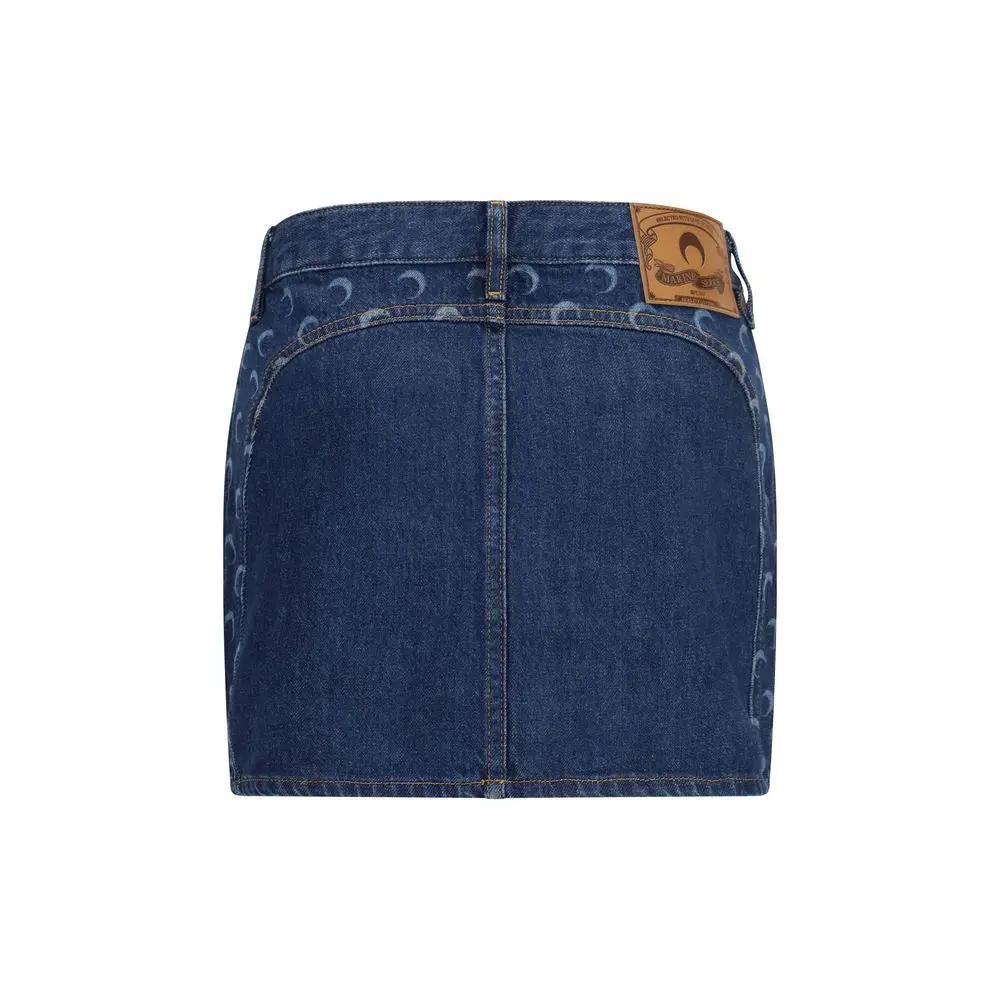 Mini-jupe en coton bleu Marine Serre