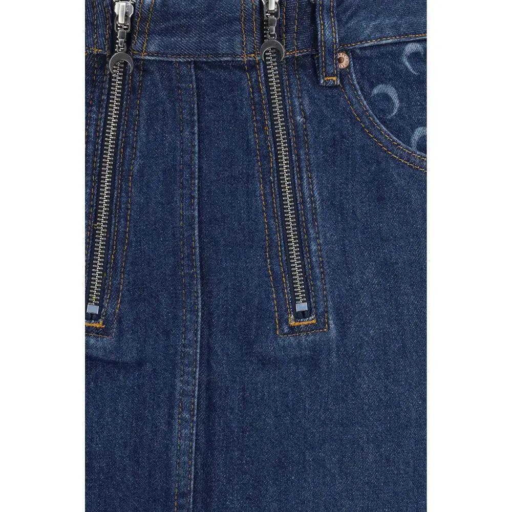 Mini-jupe en coton bleu Marine Serre
