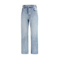 Jean raccourci en coton bleu Saint Laurent