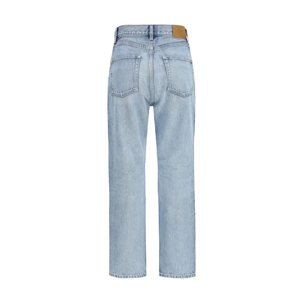 Jean raccourci en coton bleu Saint Laurent