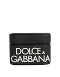 Dolce & Gabbana Étui AirPods Noir PVC Logo en Relief à Rabat Femme