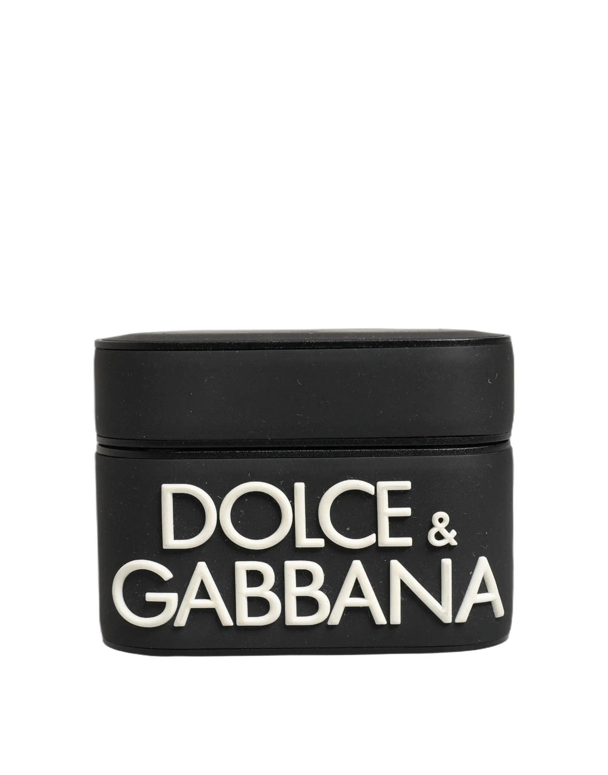 Dolce & Gabbana Étui AirPods Noir PVC Logo en Relief à Rabat Femme