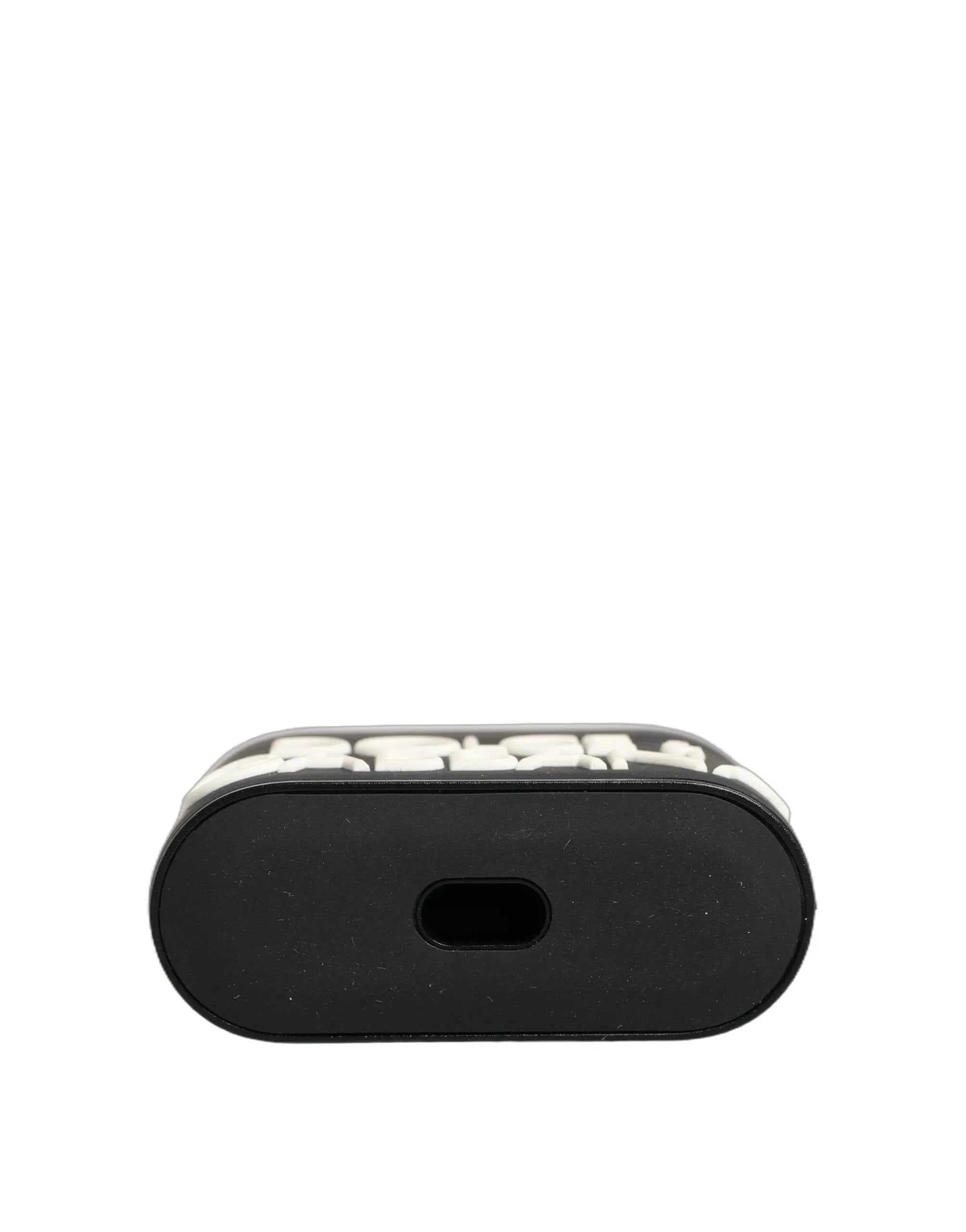 Dolce & Gabbana Étui AirPods Noir PVC Logo en Relief à Rabat Femme