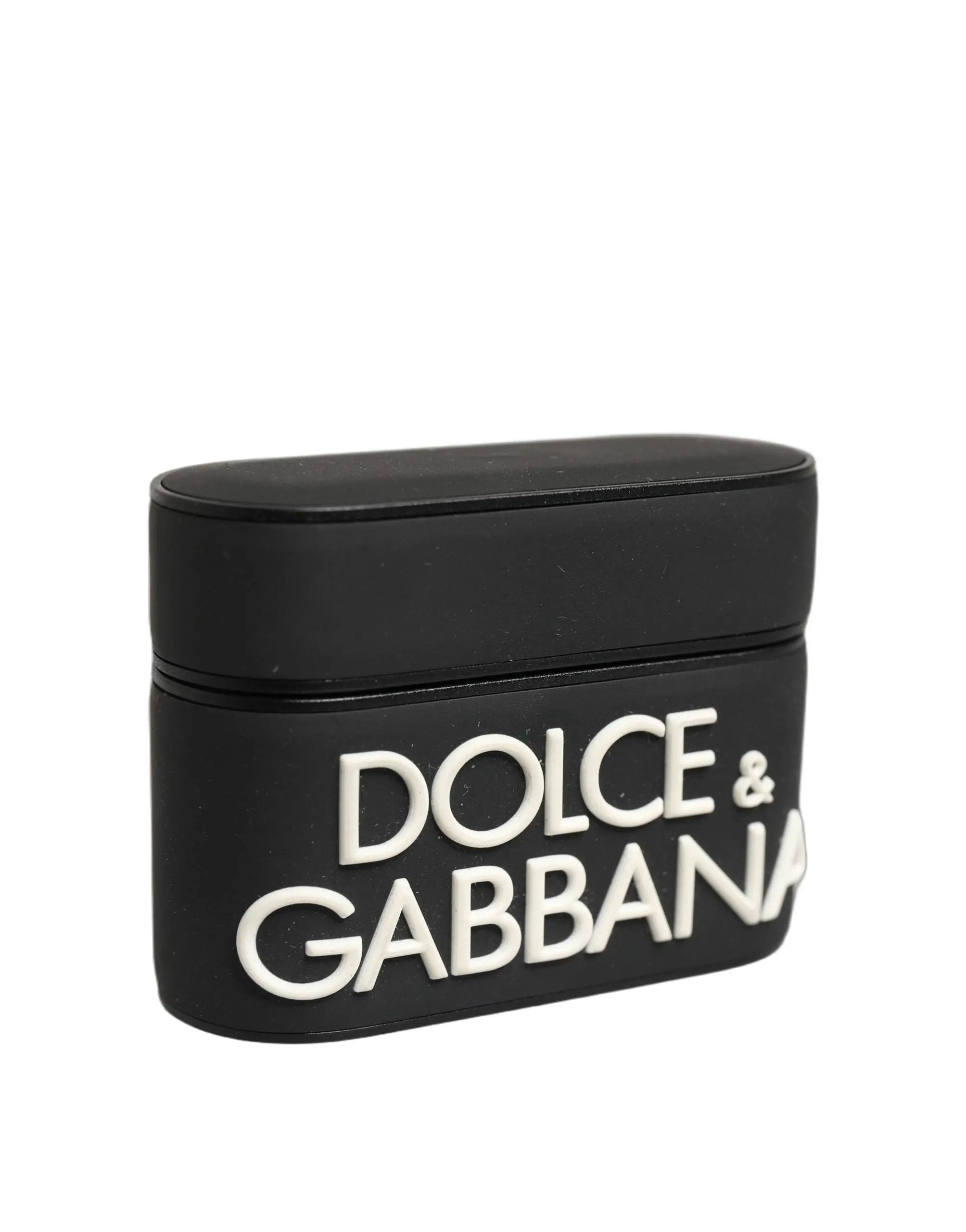 Dolce & Gabbana Étui AirPods Noir PVC Logo en Relief à Rabat Femme