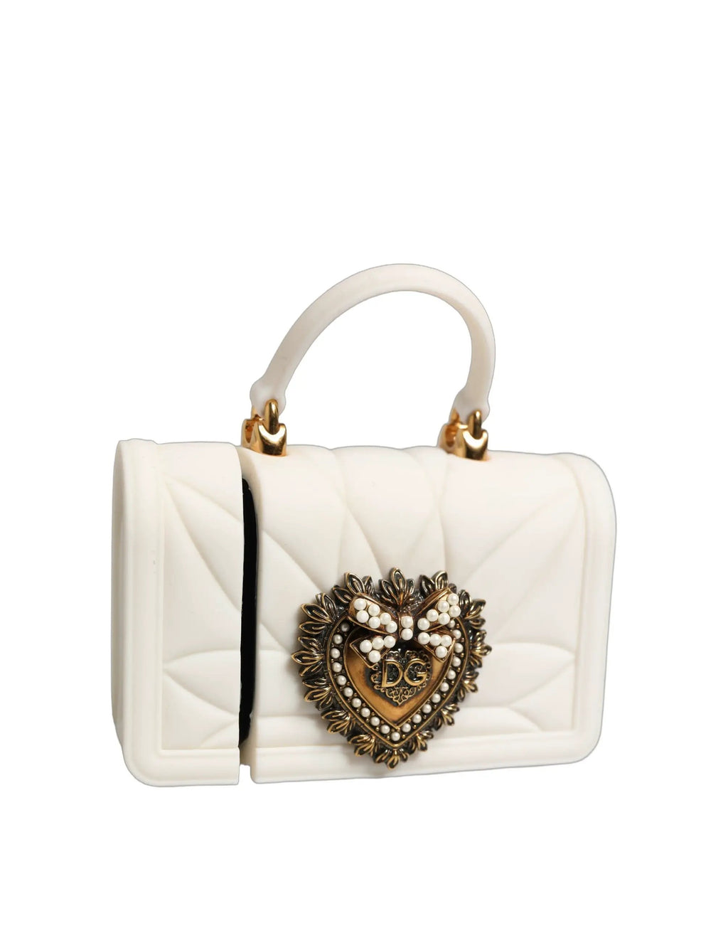 Dolce & Gabbana Case White Silicone Devotion Heart Cover Hand Bag Airpod