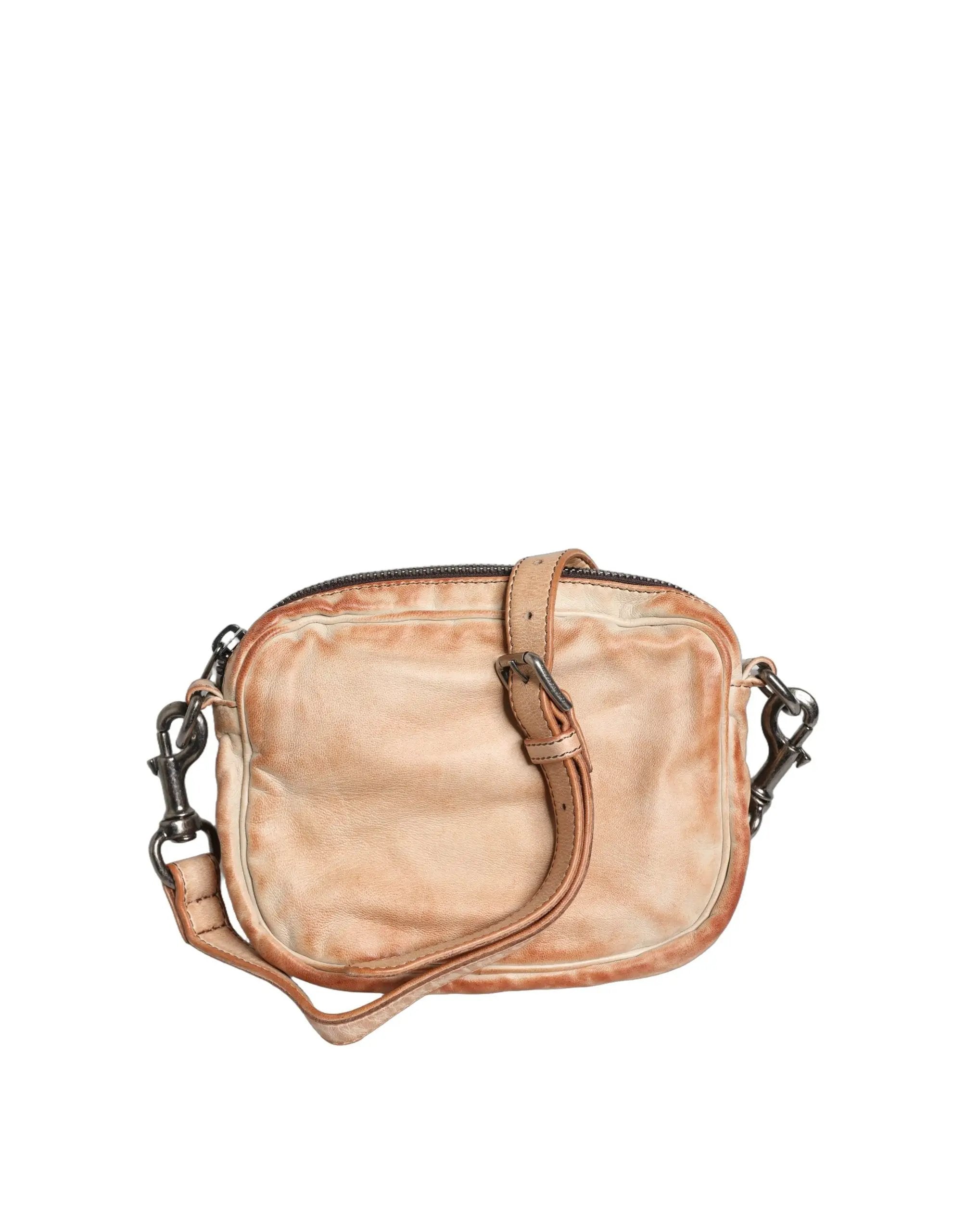 Dolce & Gabbana Beige Vintage Leather Logo Plaque Shoulder Borse Men Bag