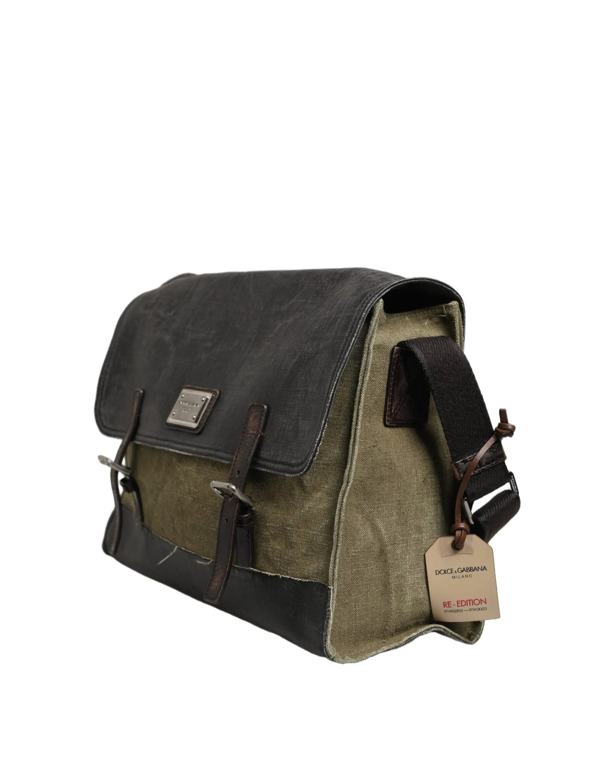 Dolce & Gabbana Military Green Two Tone Messenger Shoulder Borse Men Bag