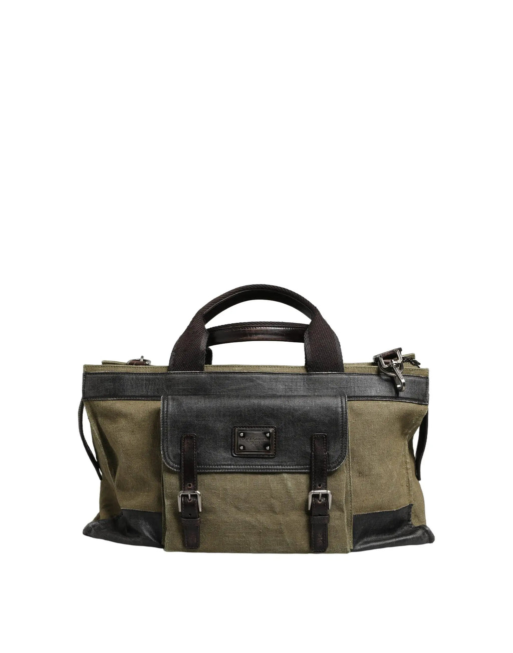 Dolce & Gabbana Sac de sport/épaule bi-matière vert militaire