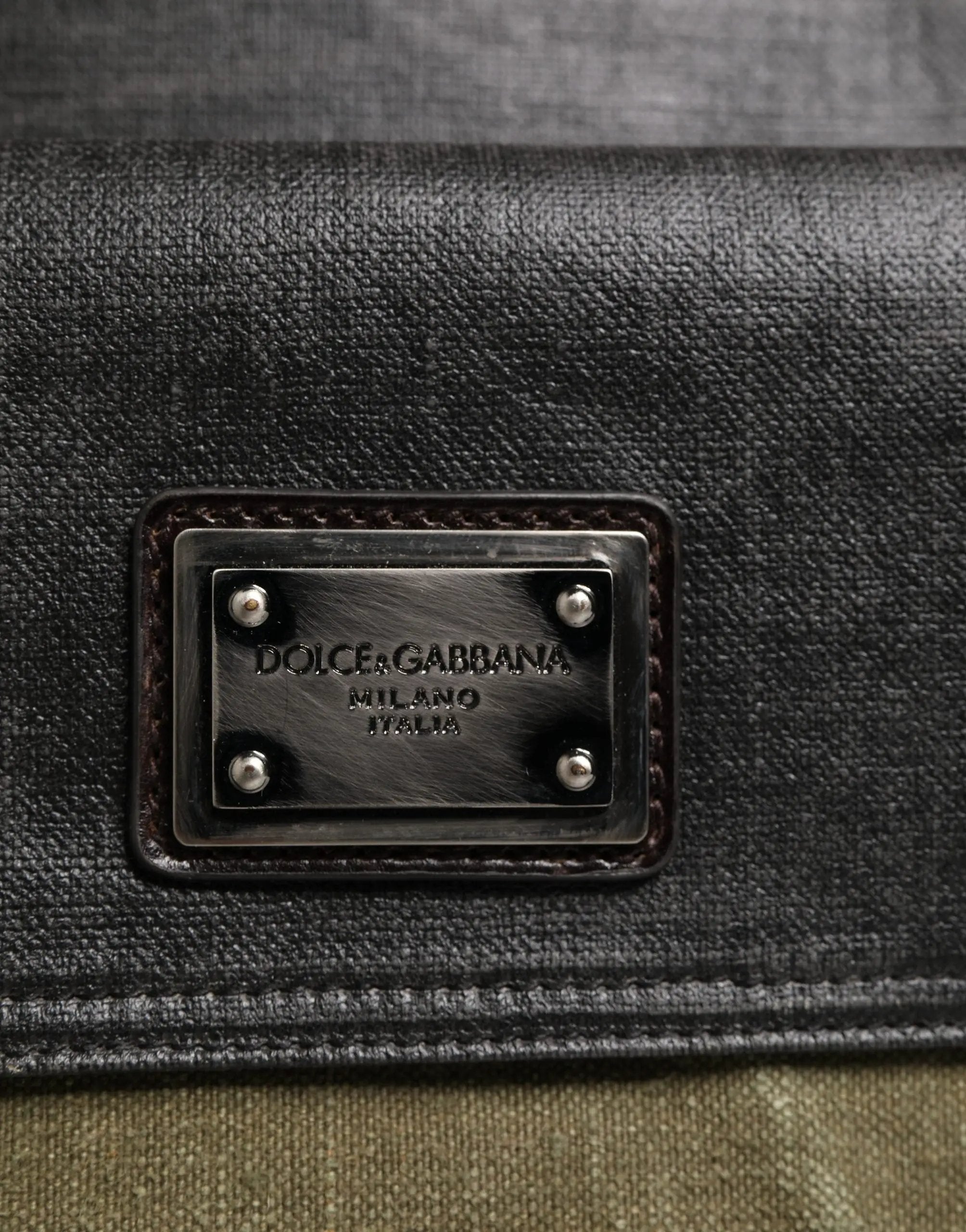 Dolce & Gabbana Sac de sport/épaule bi-matière vert militaire