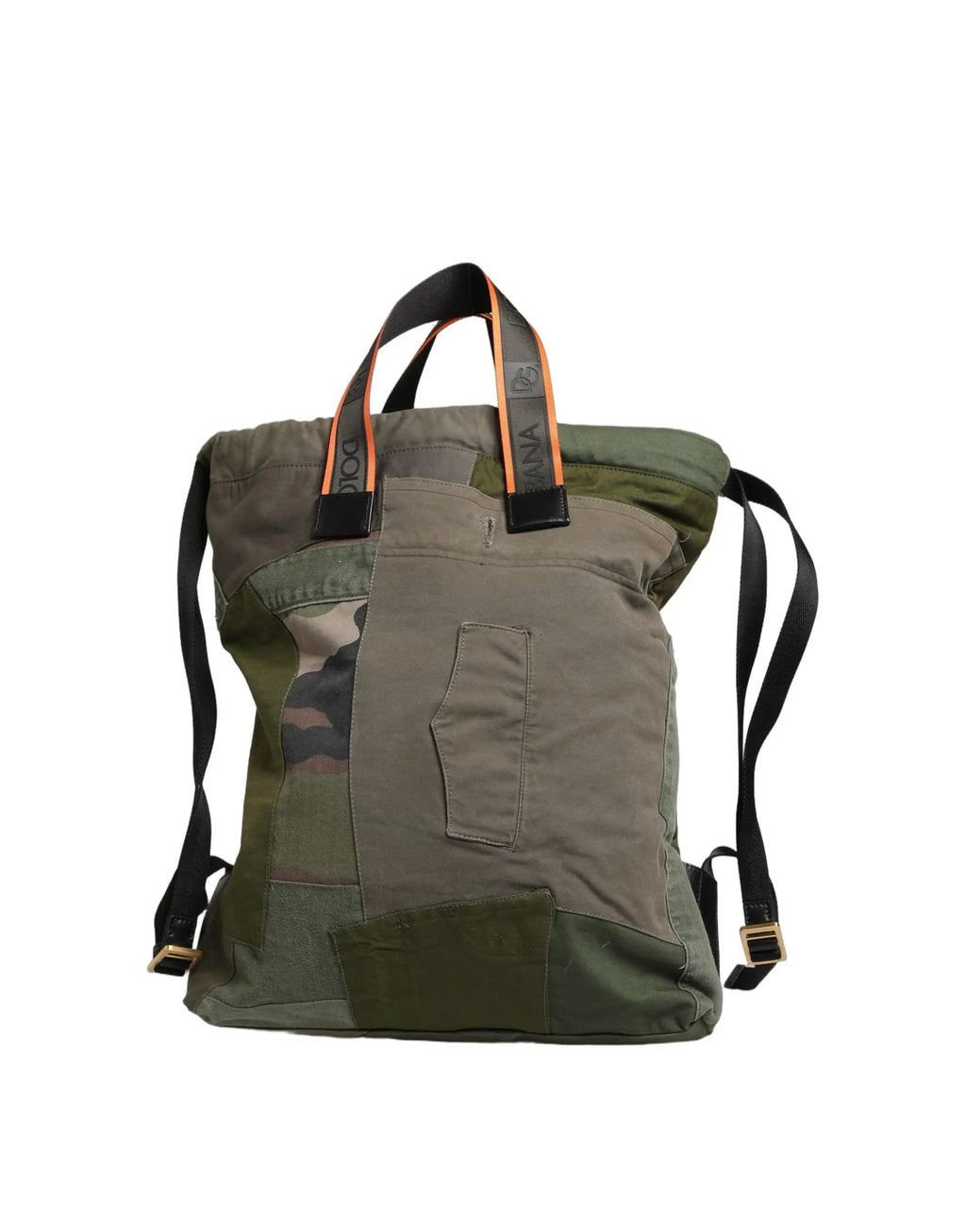 Dolce & Gabbana Military Green Patchwork Rucksack Backpack Borse Men Bag