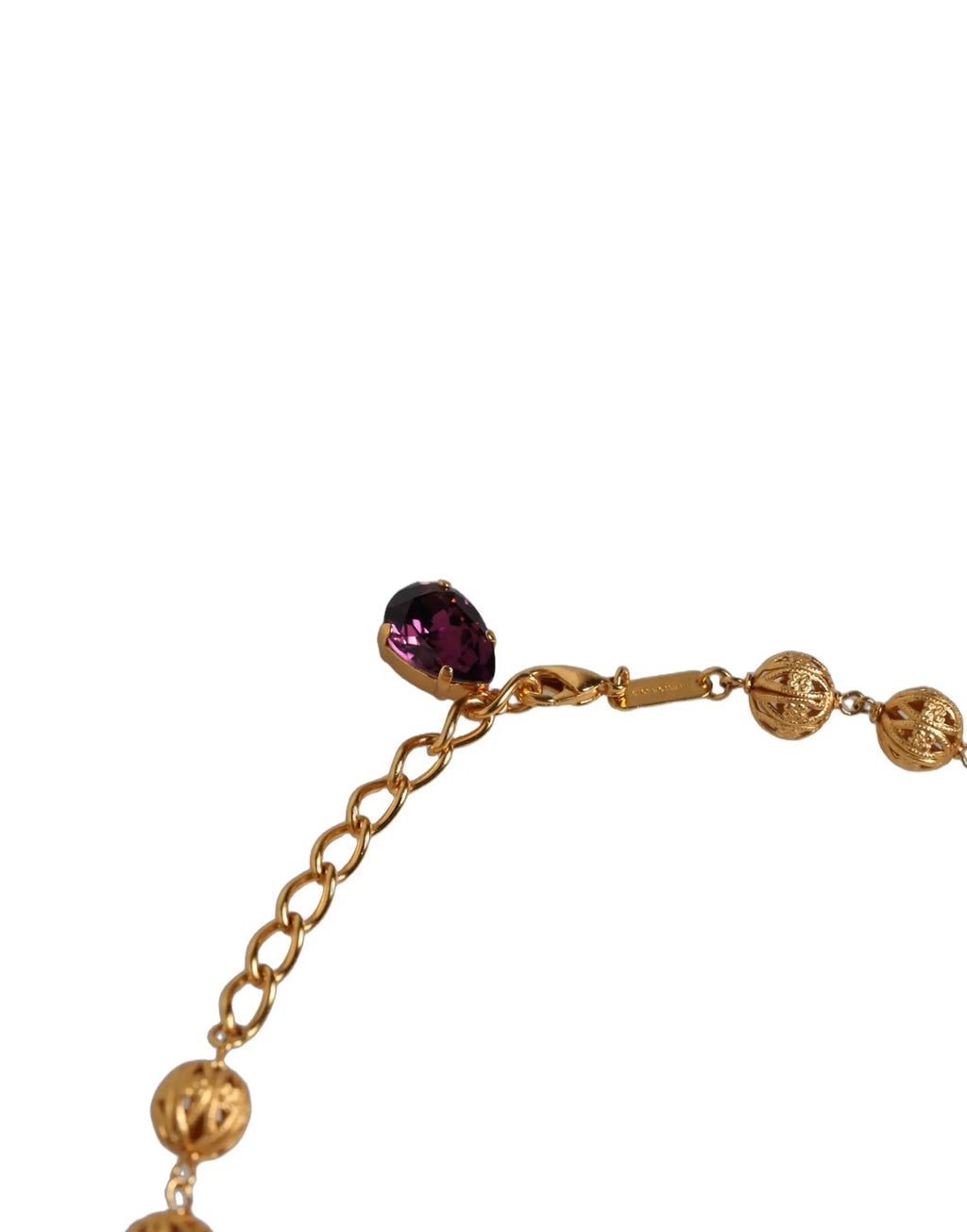 Collier Dolce & Gabbana en chaîne avec fleurs Fiori en laiton doré et cristaux