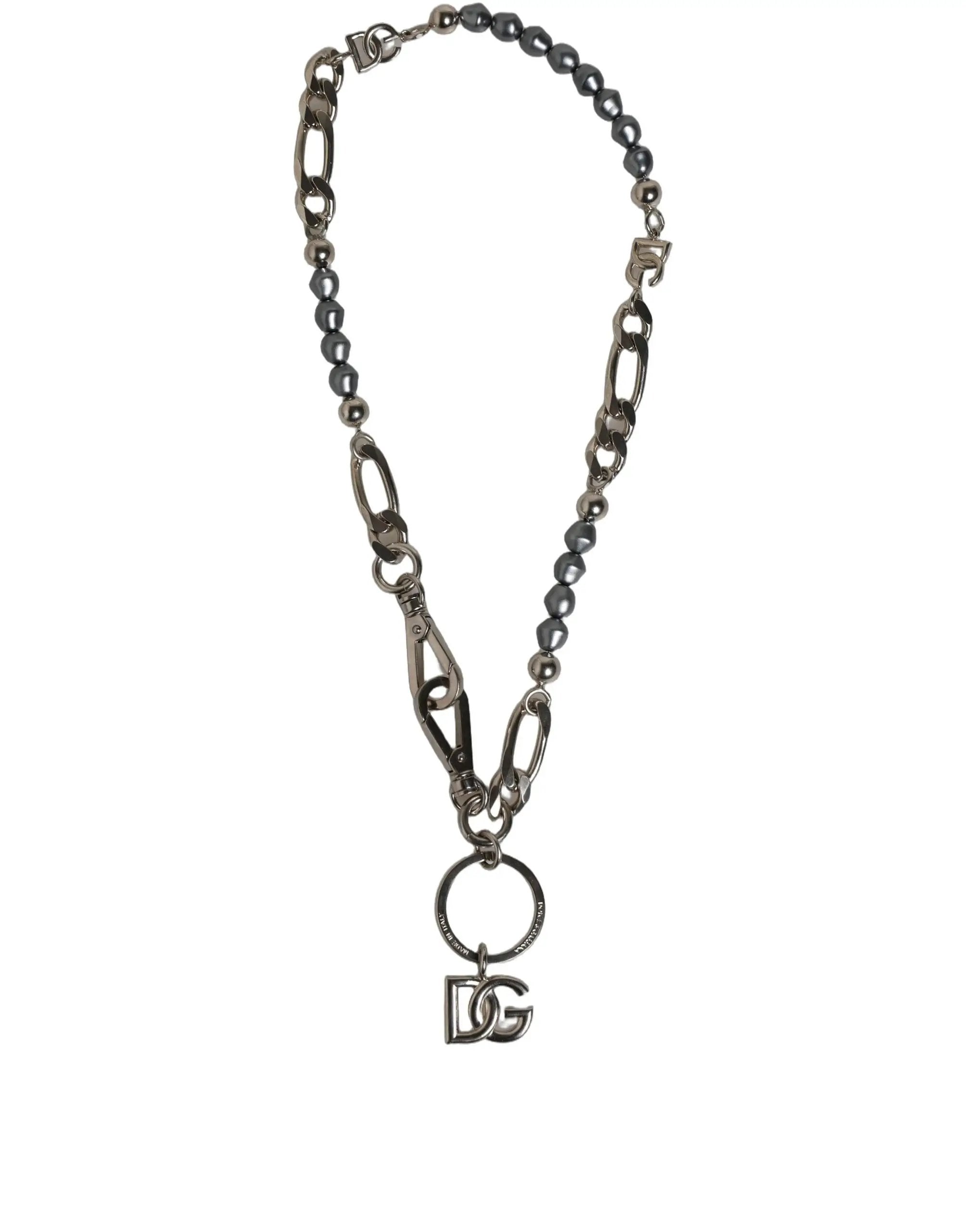 Collier Pendentif Signature DG Logo Chaîne Argentée Dolce & Gabbana