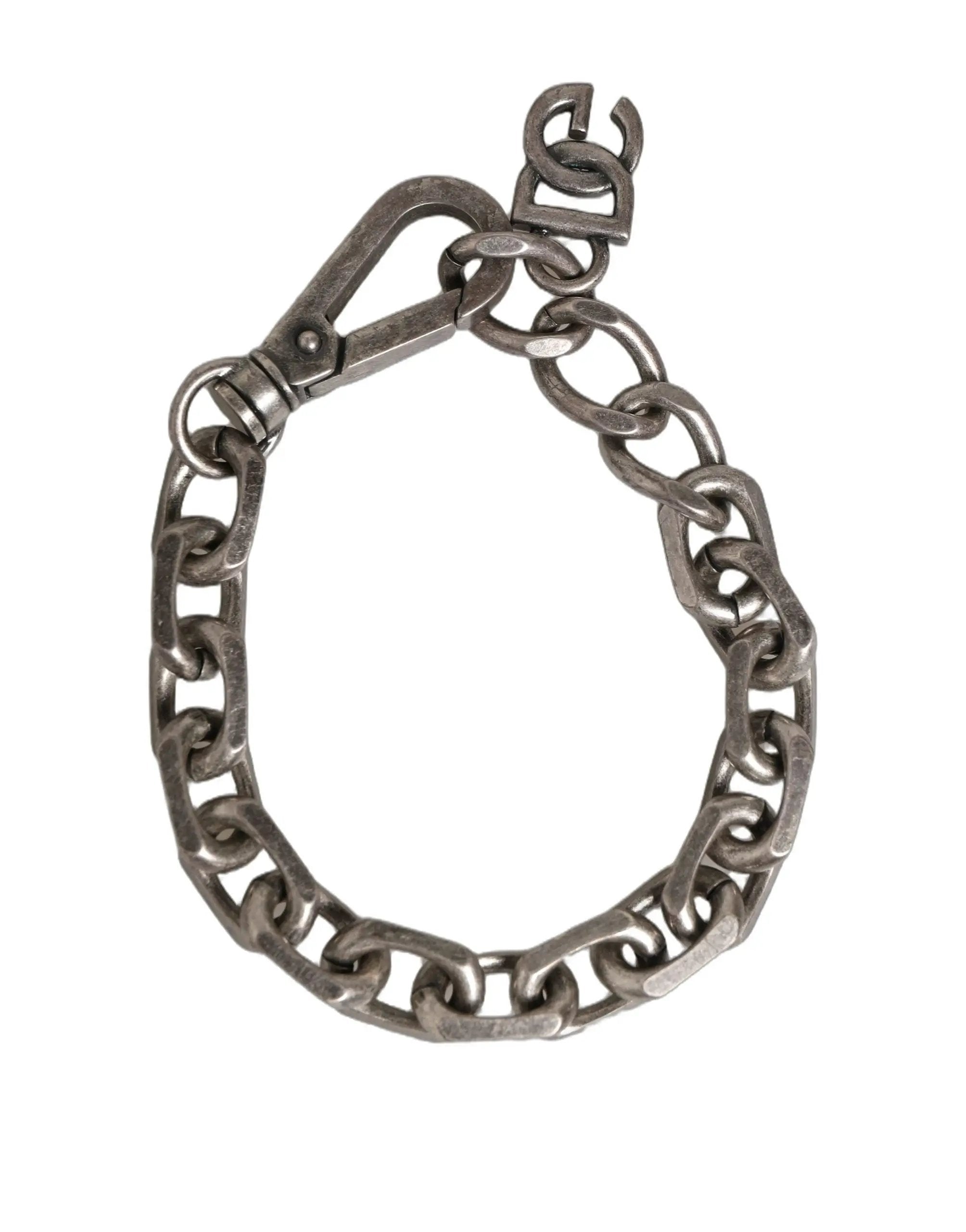 Bracelet Dolce & Gabbana maillons épais ton argent, logo signature DG