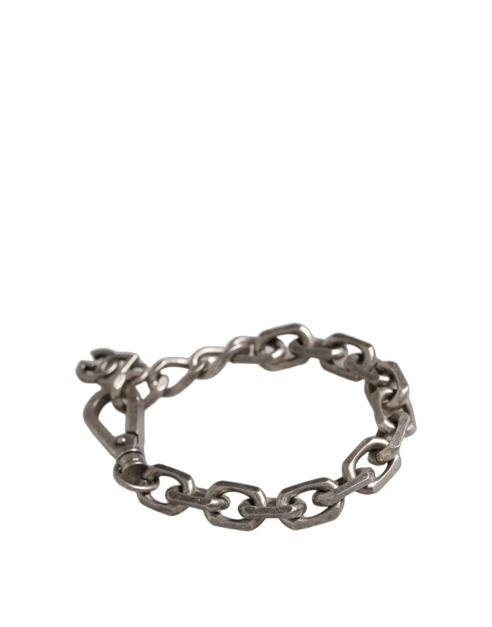 Bracelet Dolce & Gabbana maillons épais ton argent, logo signature DG