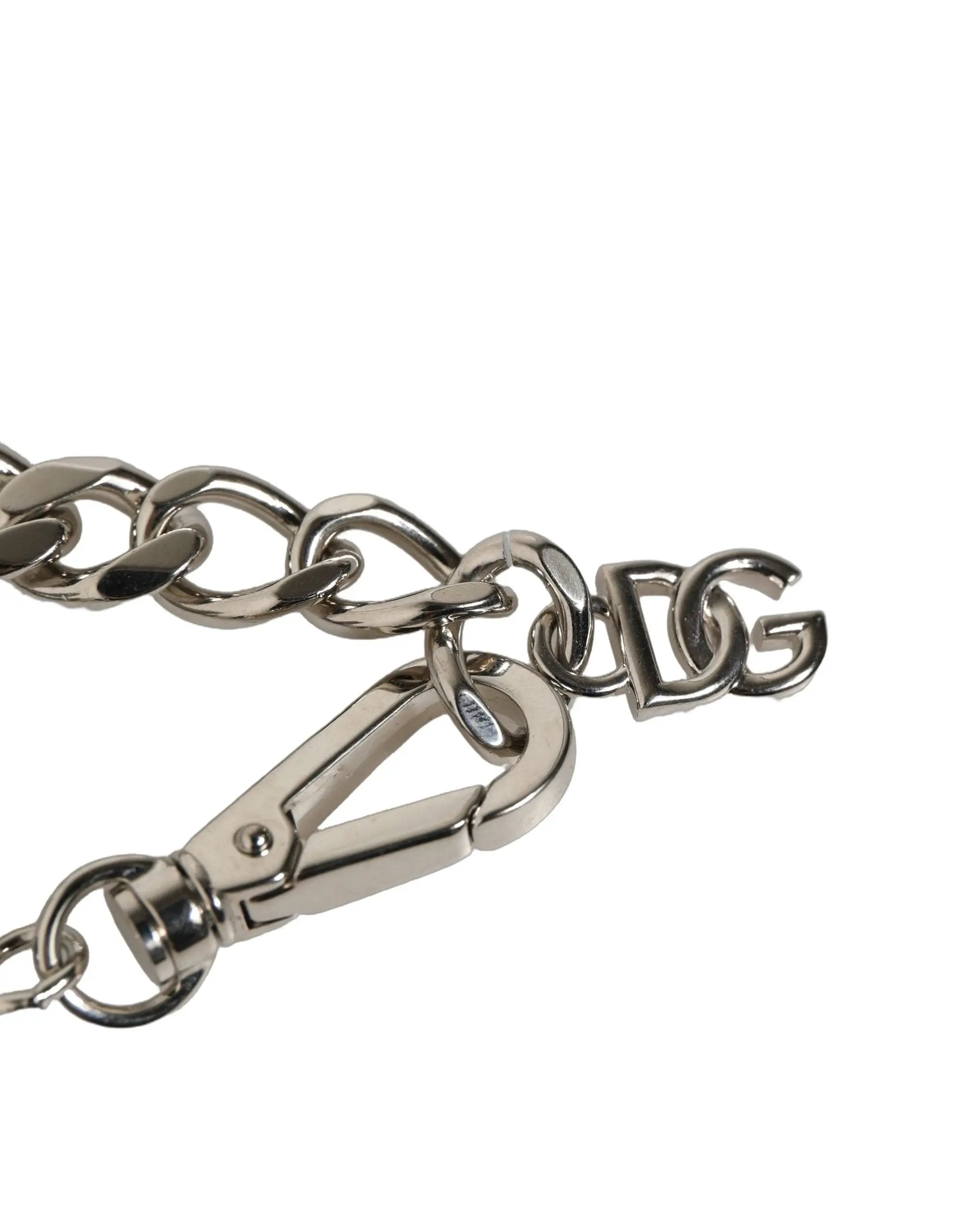 Bracelet Dolce &amp; Gabbana en laiton argenté avec pendentif coquillage et logo DG orné de perles