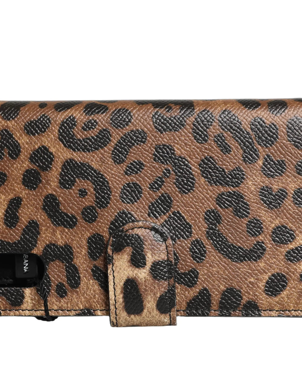 Étui à rabat Dolce & Gabbana léopard marron orné de cristaux pour iPhone X - XS