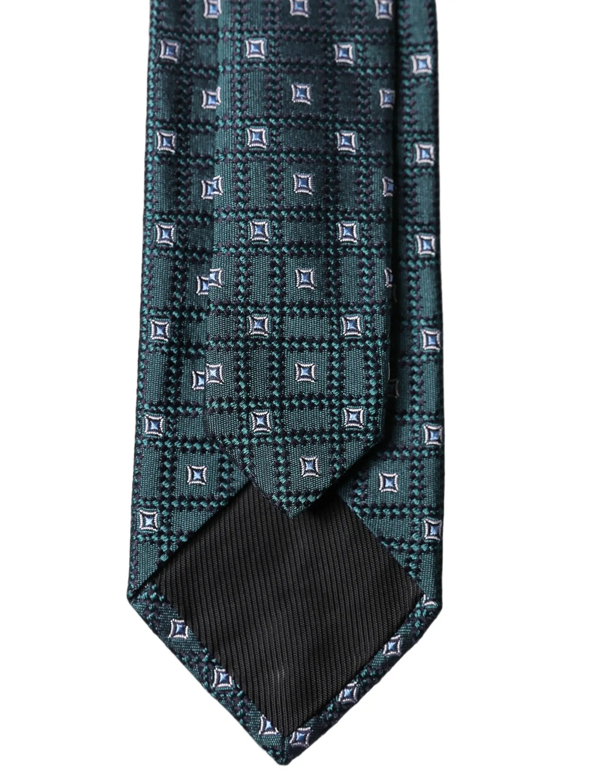 Cravate Dolce & Gabbana en soie à motif vert foncé réglable pour homme