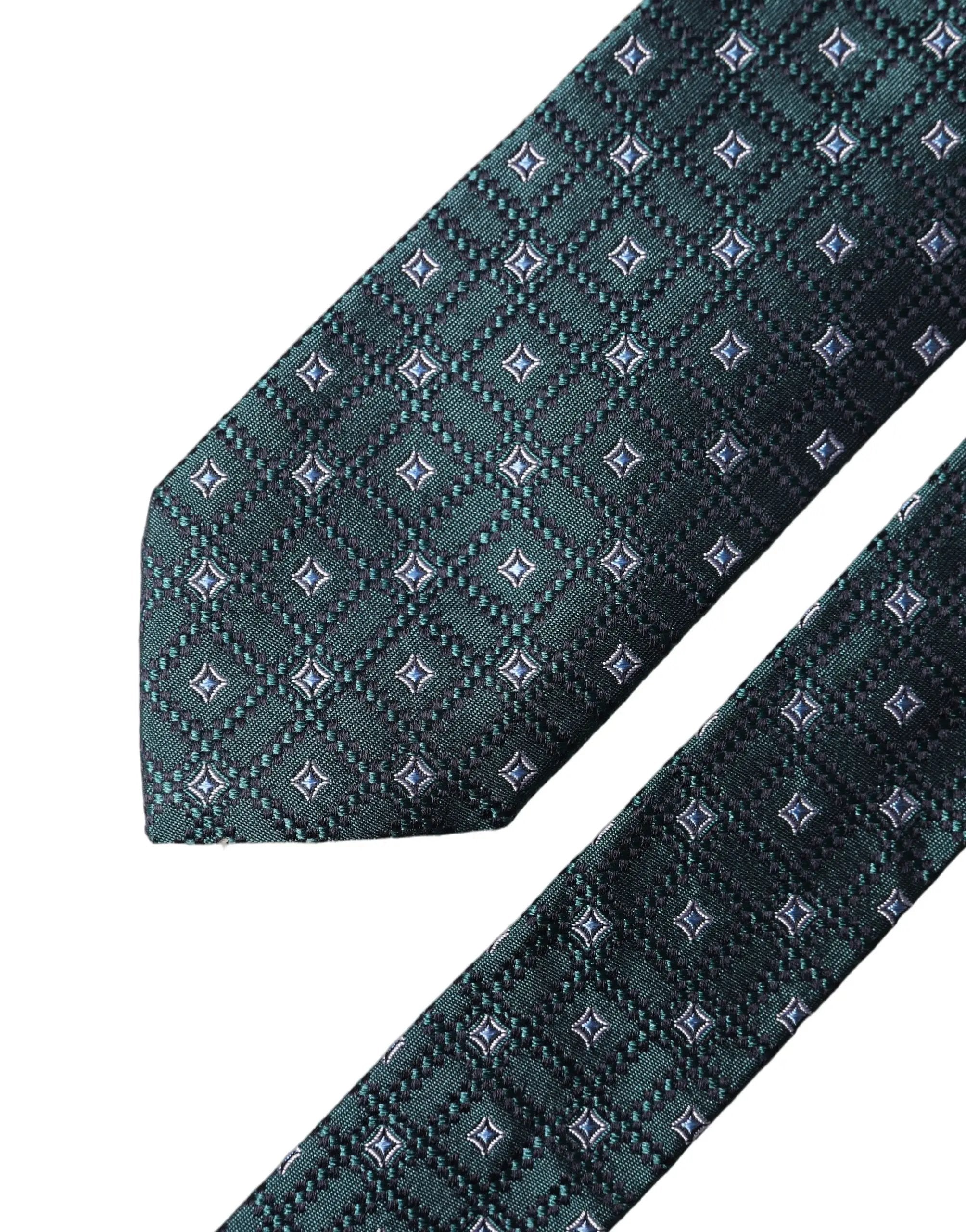 Cravate Dolce & Gabbana en soie à motif vert foncé réglable pour homme