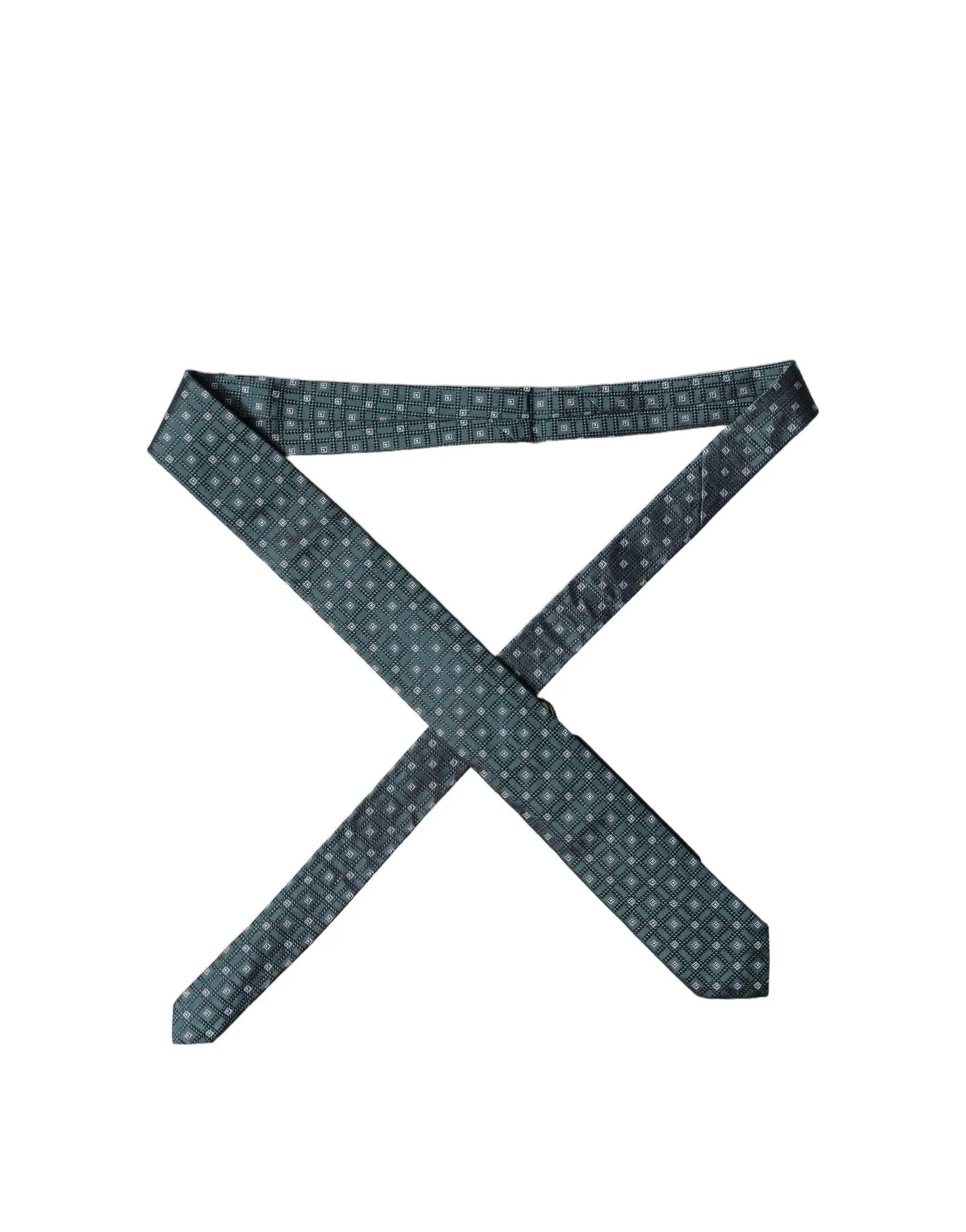 Cravate Dolce & Gabbana en soie à motif vert foncé réglable pour homme